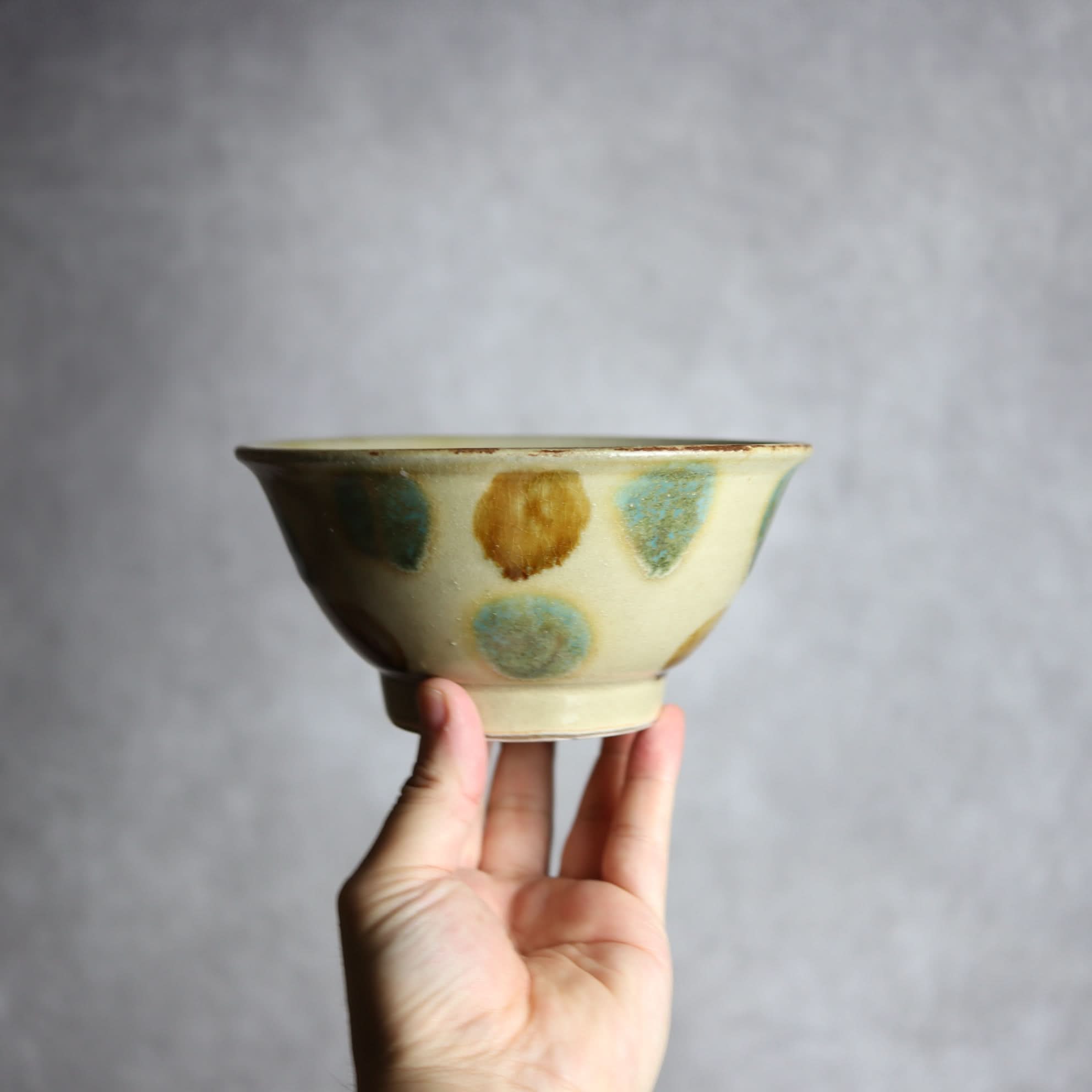 5寸マカイ1 三彩 点打 やちむん 陶器 北窯 松田米司工房 やちむん 陶器.