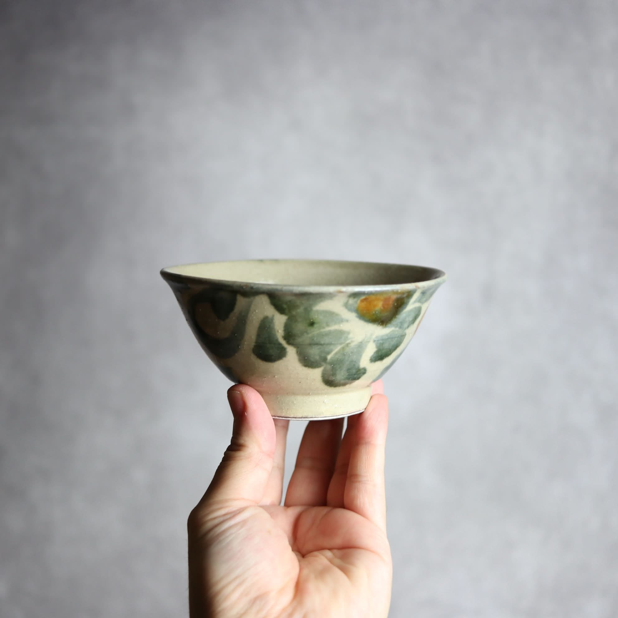 4寸マカイ1 呉須釉 菊唐草 やちむん 陶器 北窯 松田米司工房 やちむん 陶器.