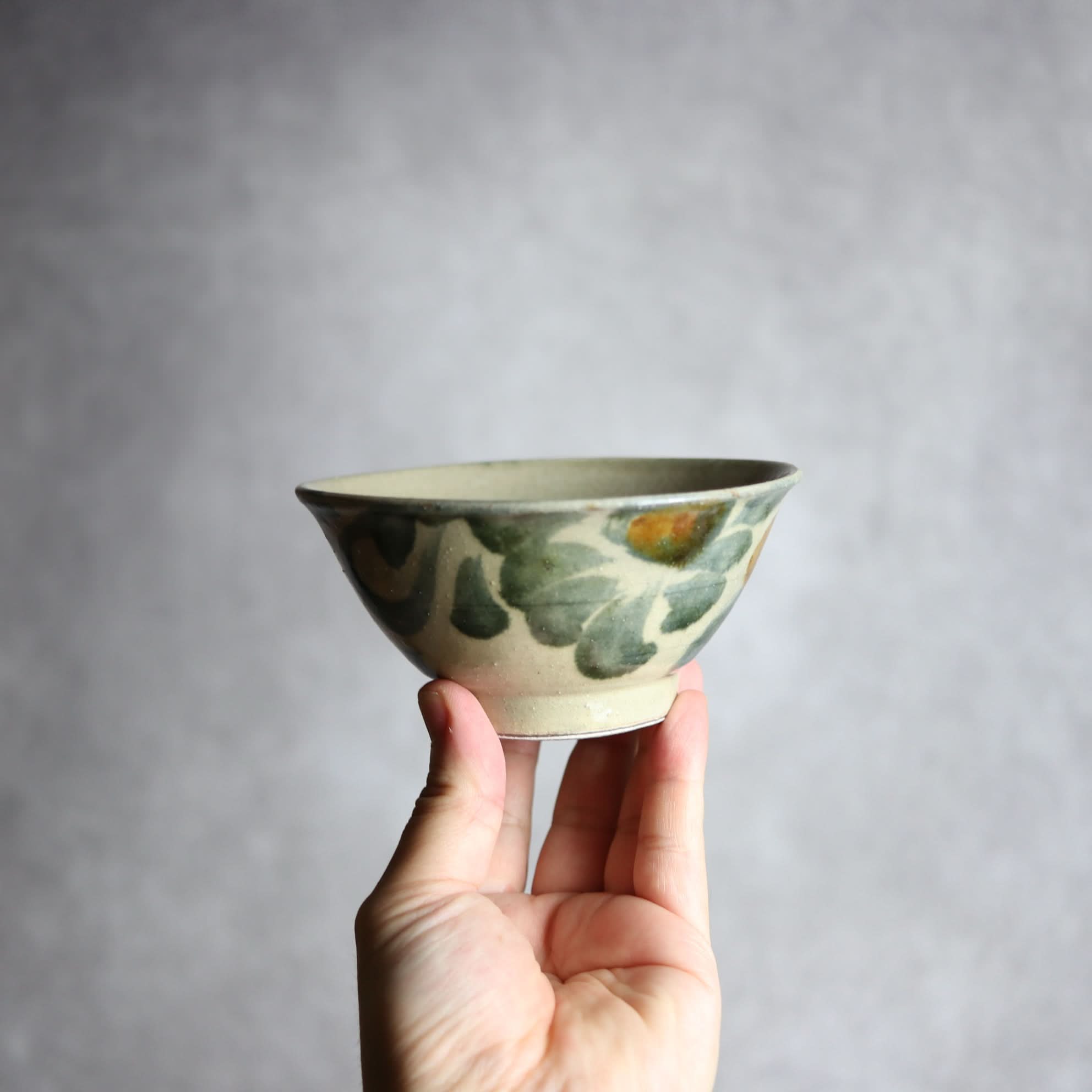 4寸マカイ1 呉須釉 菊唐草 やちむん 陶器 北窯 松田米司工房 やちむん 陶器.