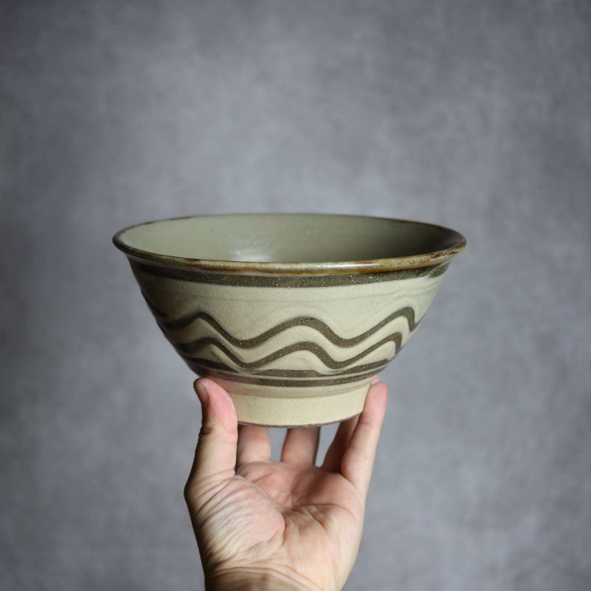 6寸マカイ1 飴釉 指描 やちむん 陶器 北窯 松田米司工房 やちむん 陶器.