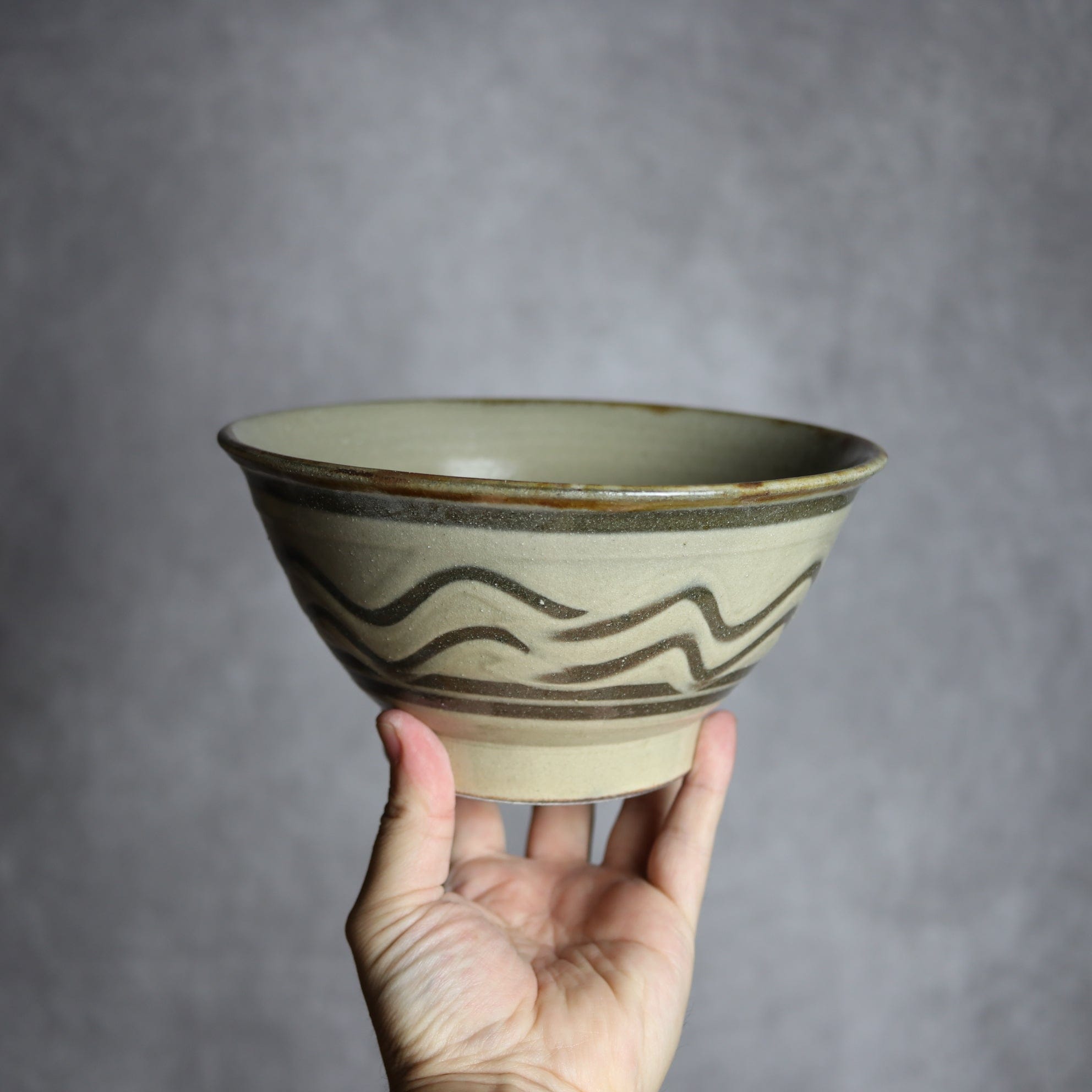 6寸マカイ1 飴釉 指描 やちむん 陶器 北窯 松田米司工房 やちむん 陶器.