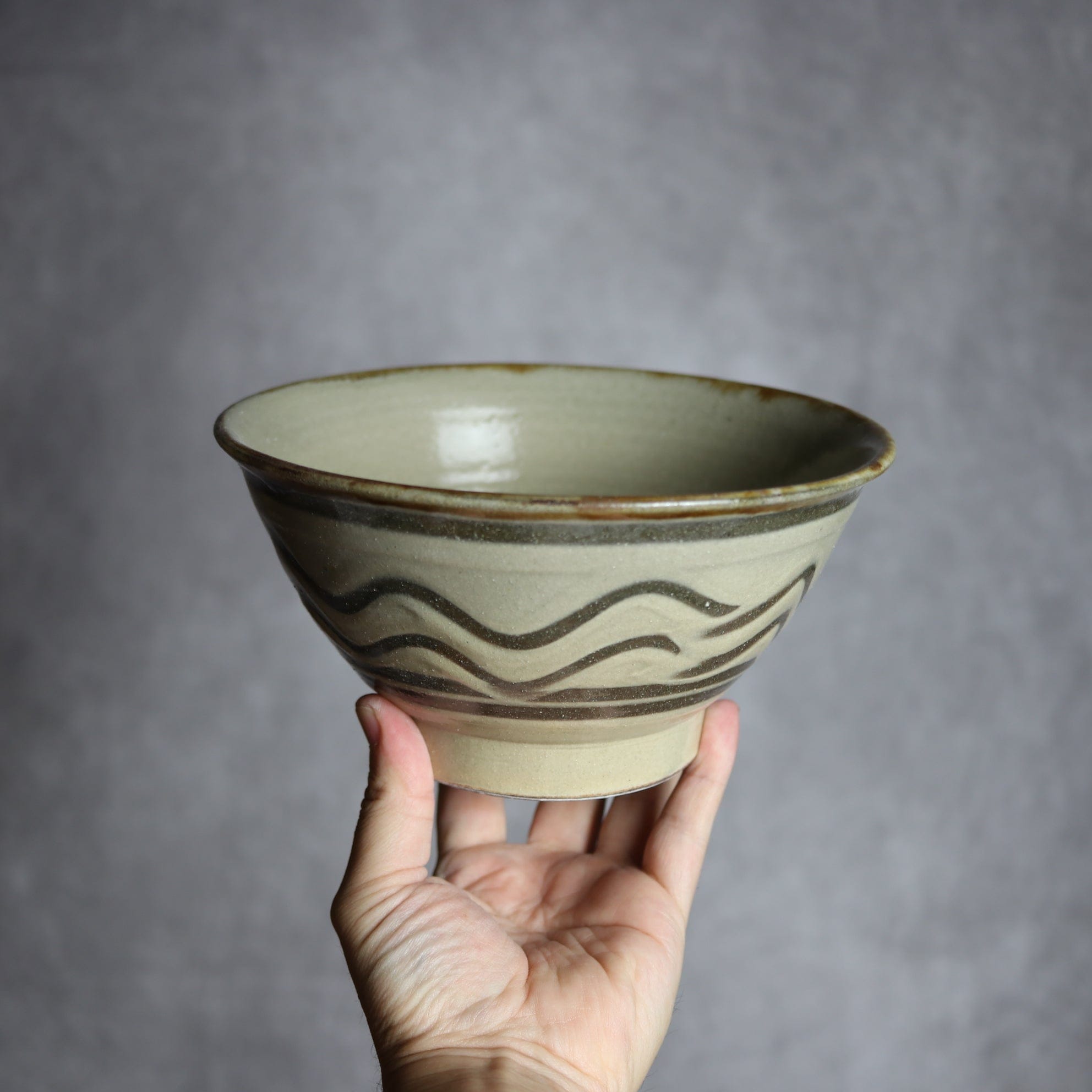 6寸マカイ1 飴釉 指描 やちむん 陶器 北窯 松田米司工房 やちむん 陶器.