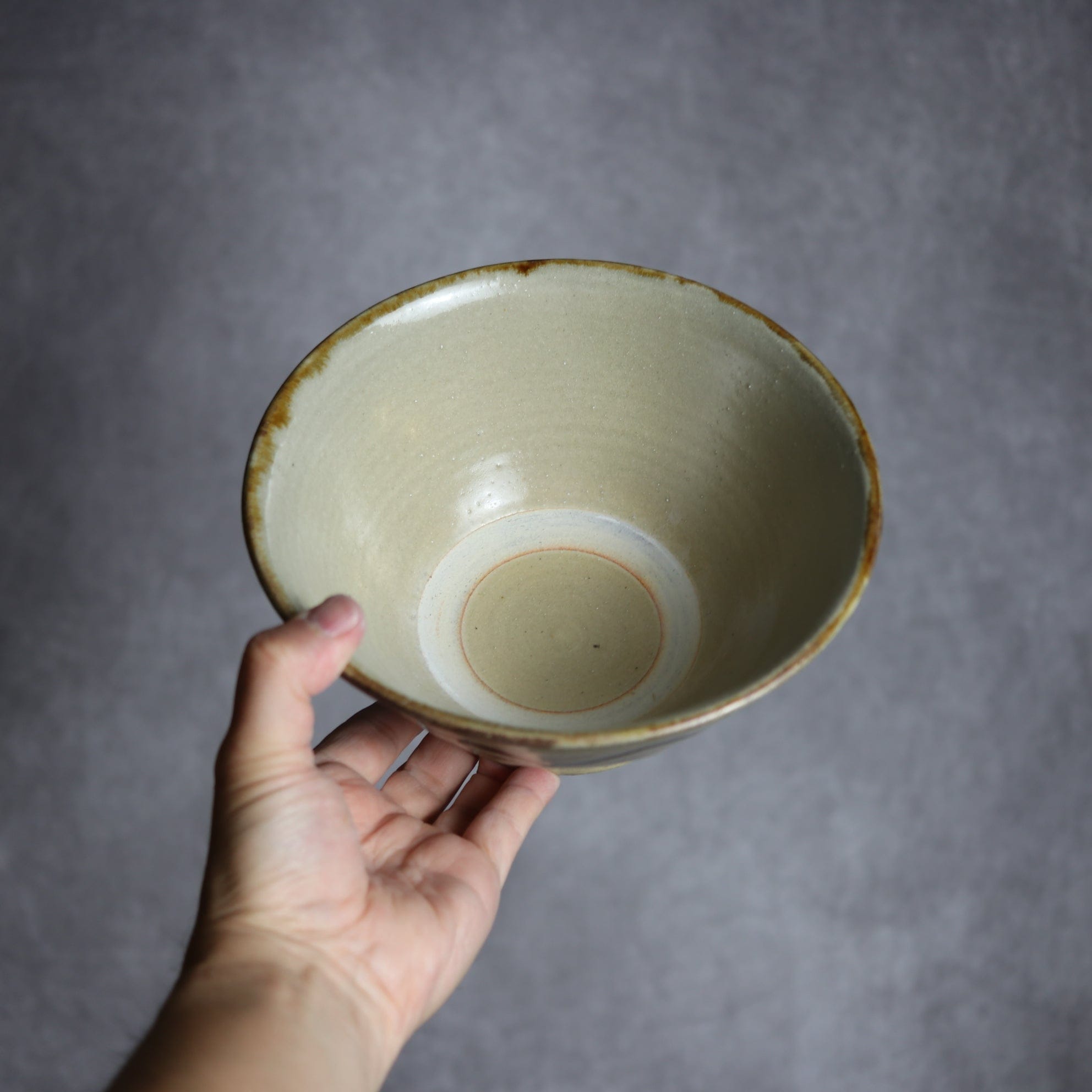 北窯 松田米司工房 - 6寸マカイ1 飴釉 指描 やちむん 陶器 北窯 松田米司工房 - mundasui