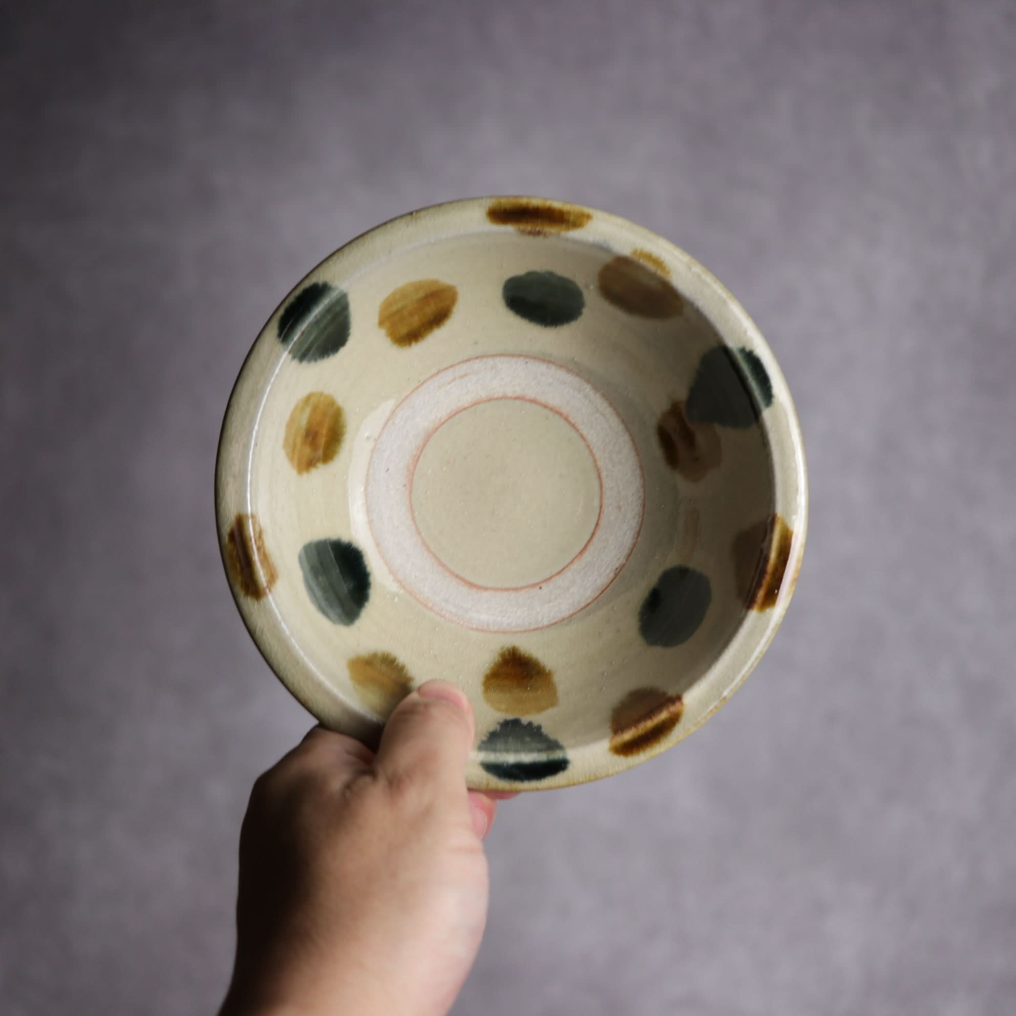 5寸ワンブー1 飴 呉須釉 点打 やちむん 陶器 北窯 松田米司工房 やちむん 陶器.