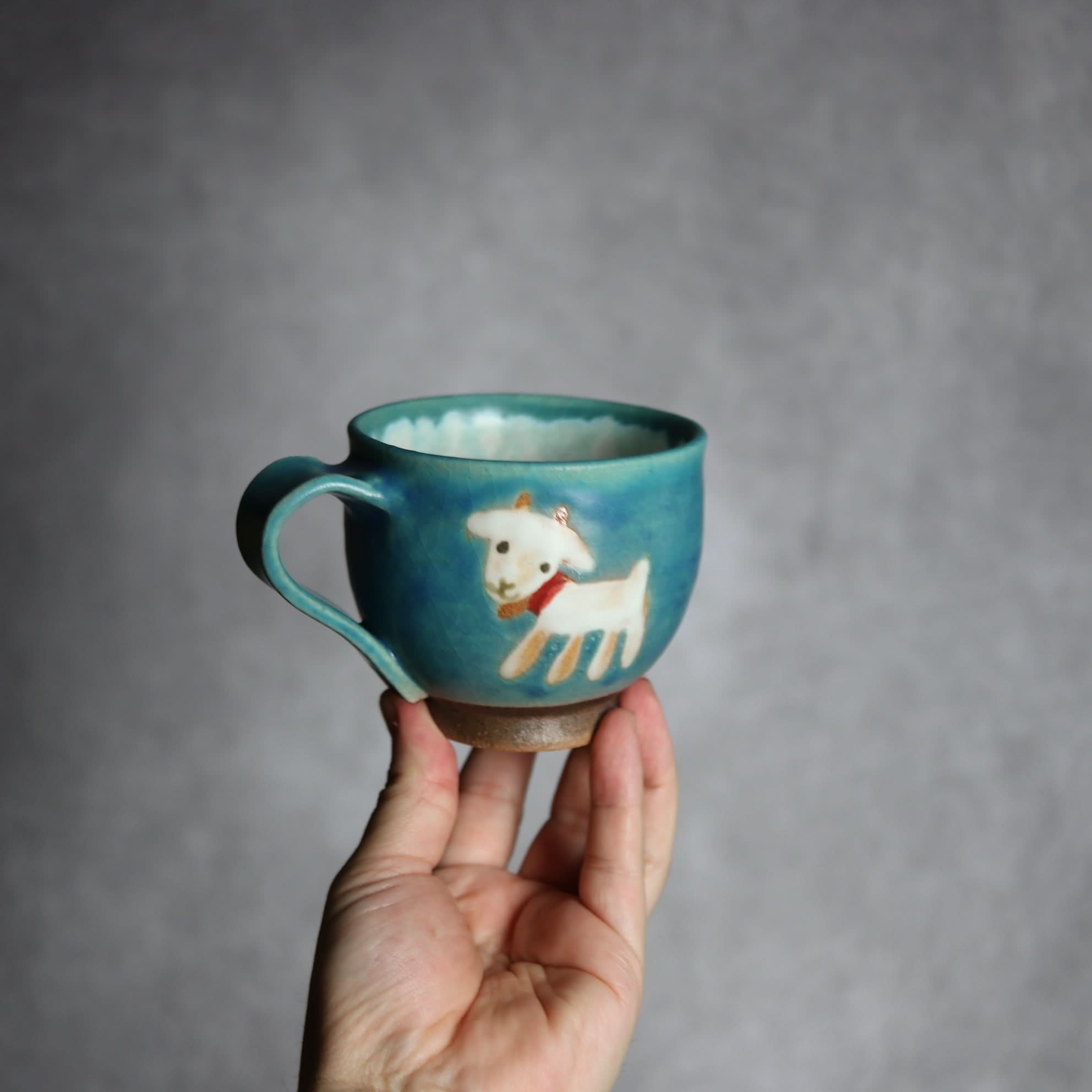 丸マグ ヤギ3 やちむん 陶器 atelier qucchane やちむん 陶器.