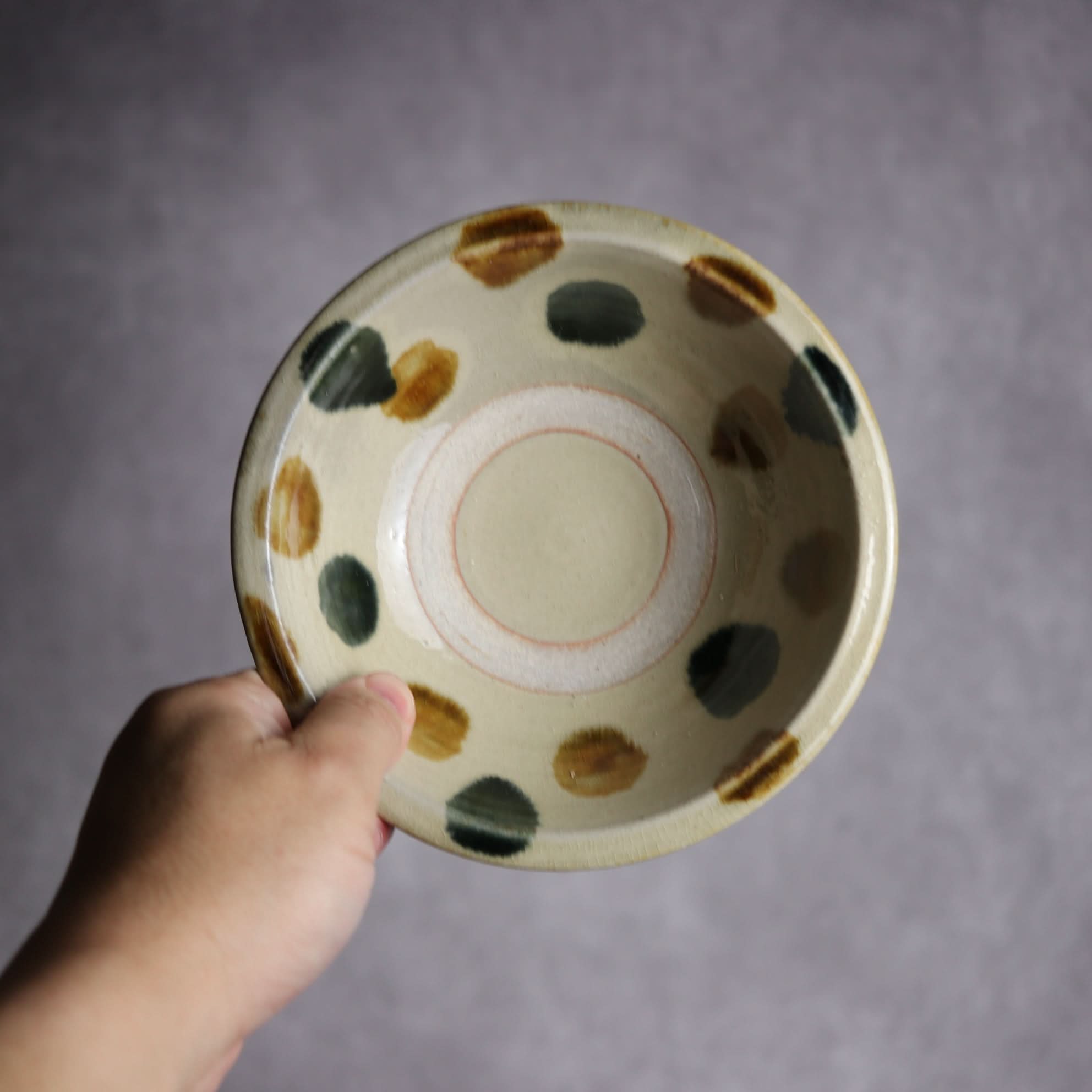 5寸ワンブー1 飴 呉須釉 点打 やちむん 陶器 北窯 松田米司工房 やちむん 陶器.