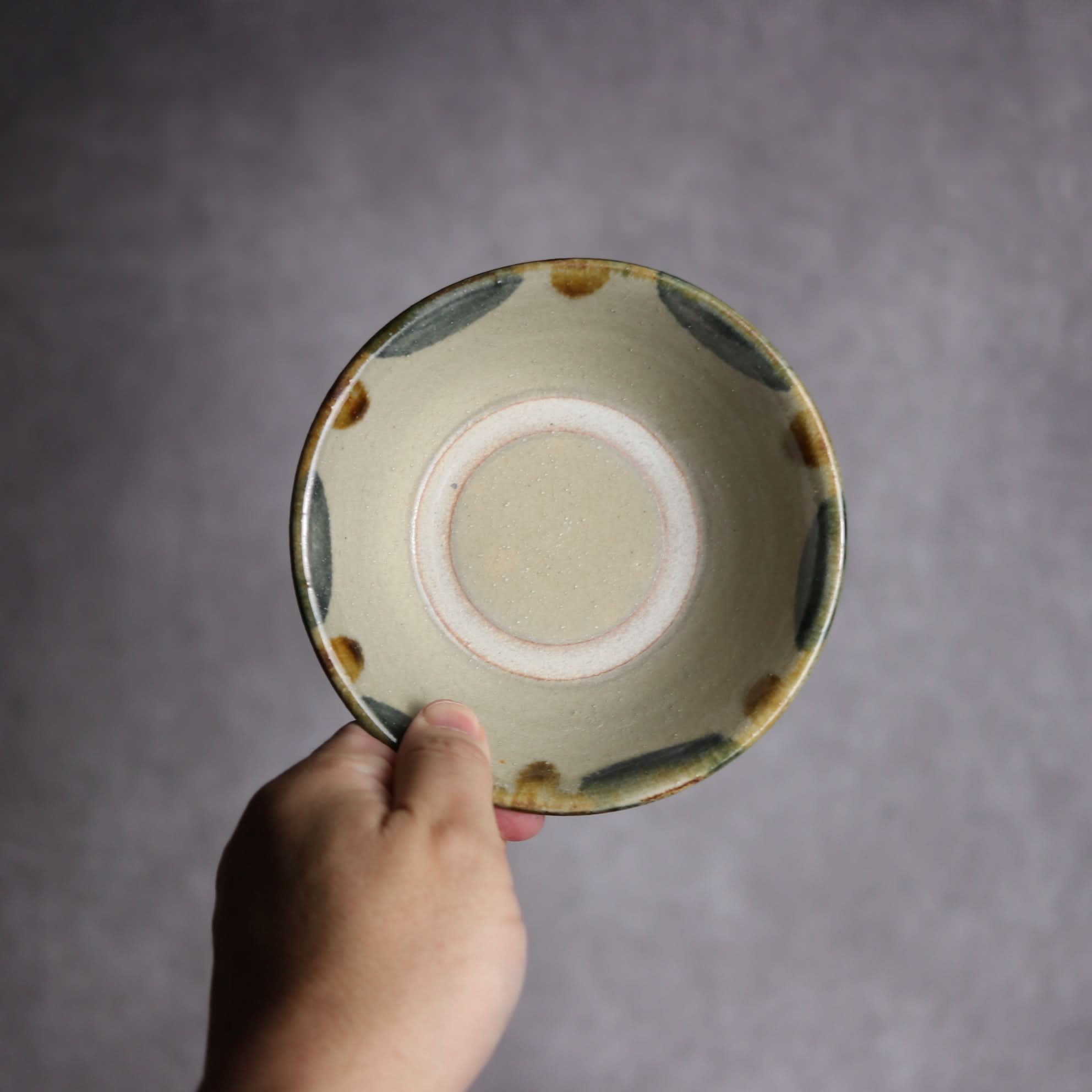 4寸安南鉢1 飴 呉須釉 点打 やちむん 陶器 北窯 松田米司工房 やちむん 陶器.