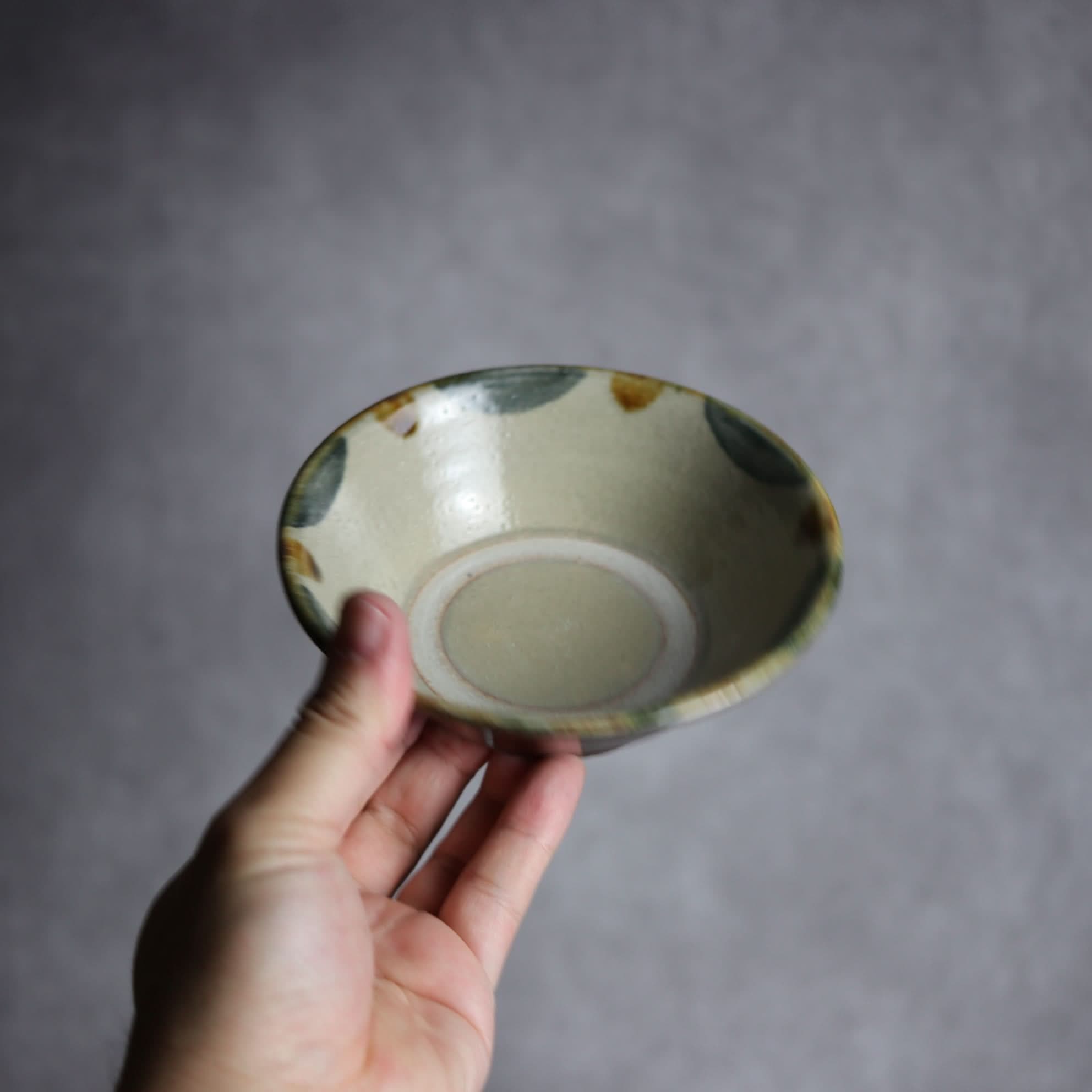 4寸安南鉢1 飴 呉須釉 点打 やちむん 陶器 北窯 松田米司工房 やちむん 陶器.