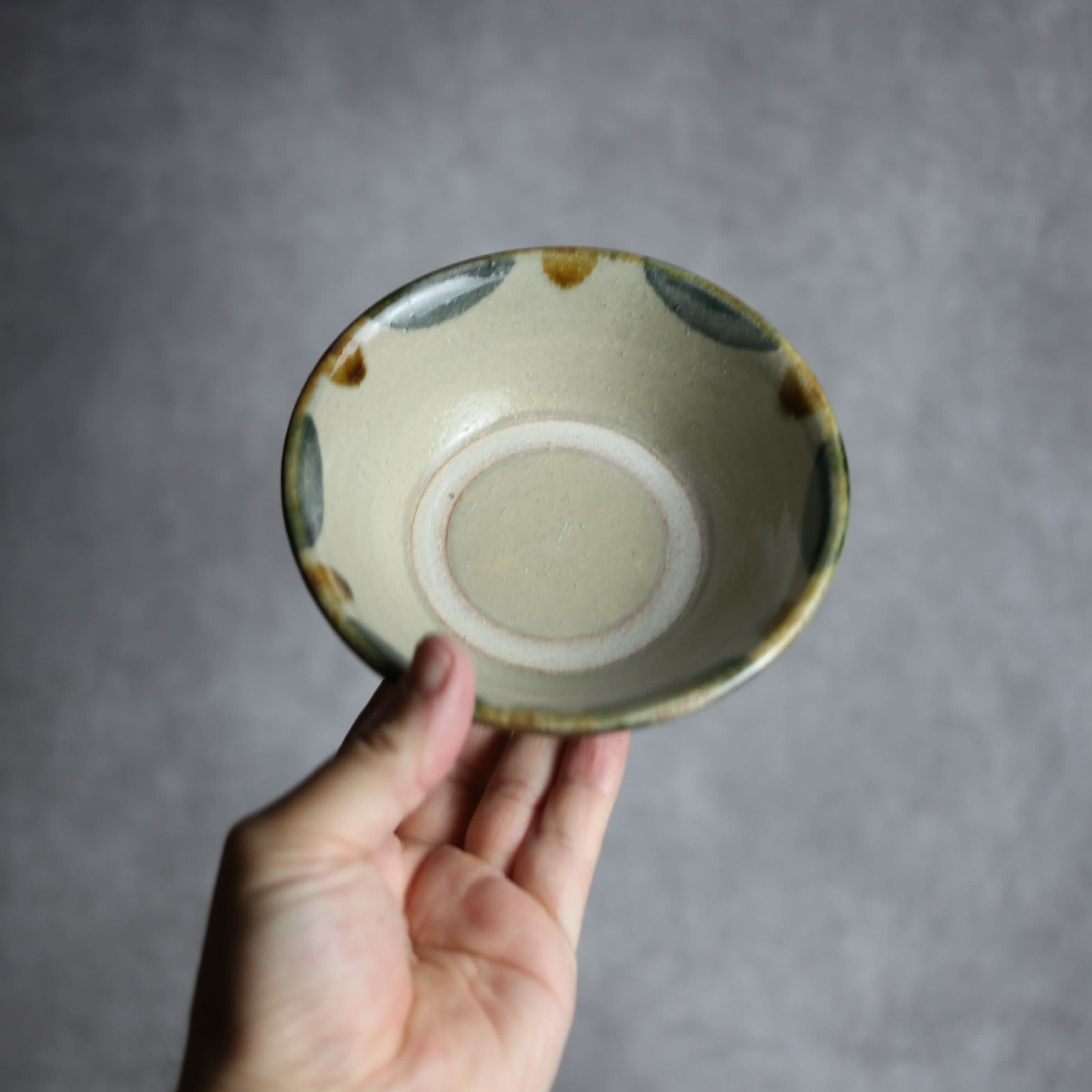 4寸安南鉢1 飴 呉須釉 点打 やちむん 陶器 北窯 松田米司工房 やちむん 陶器.