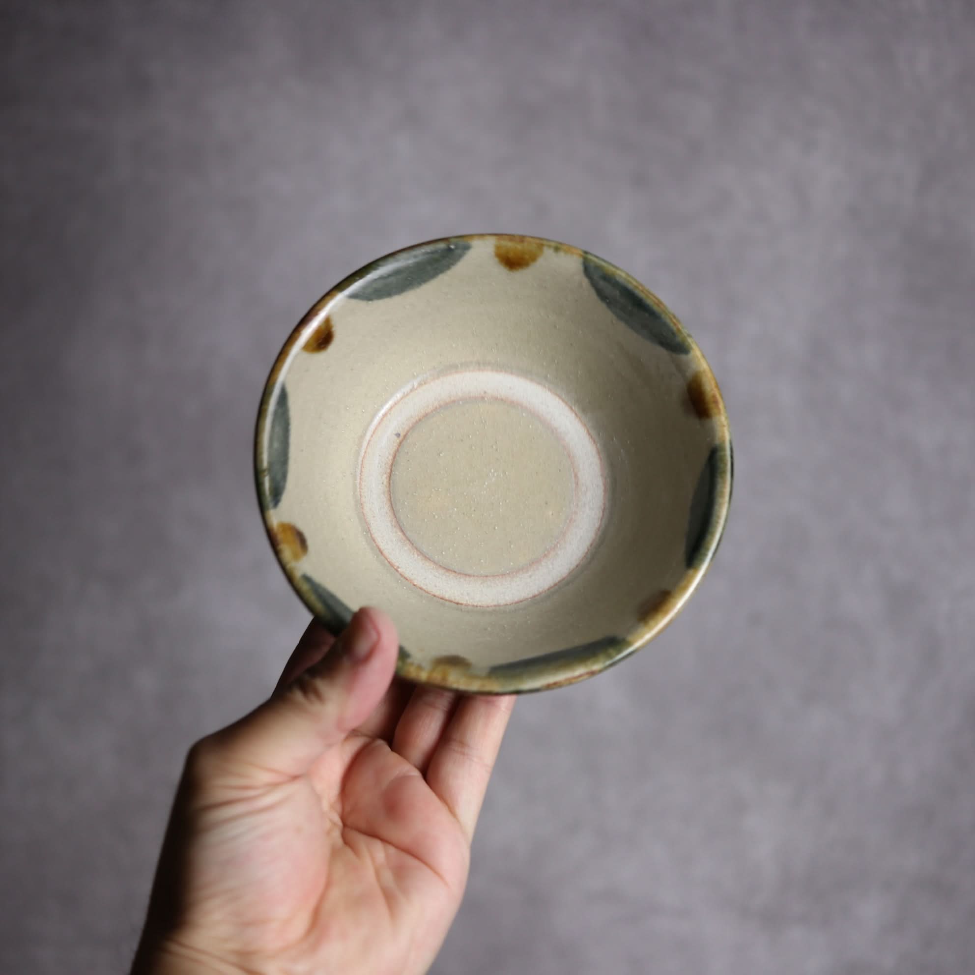 4寸安南鉢1 飴 呉須釉 点打 やちむん 陶器 北窯 松田米司工房 やちむん 陶器.
