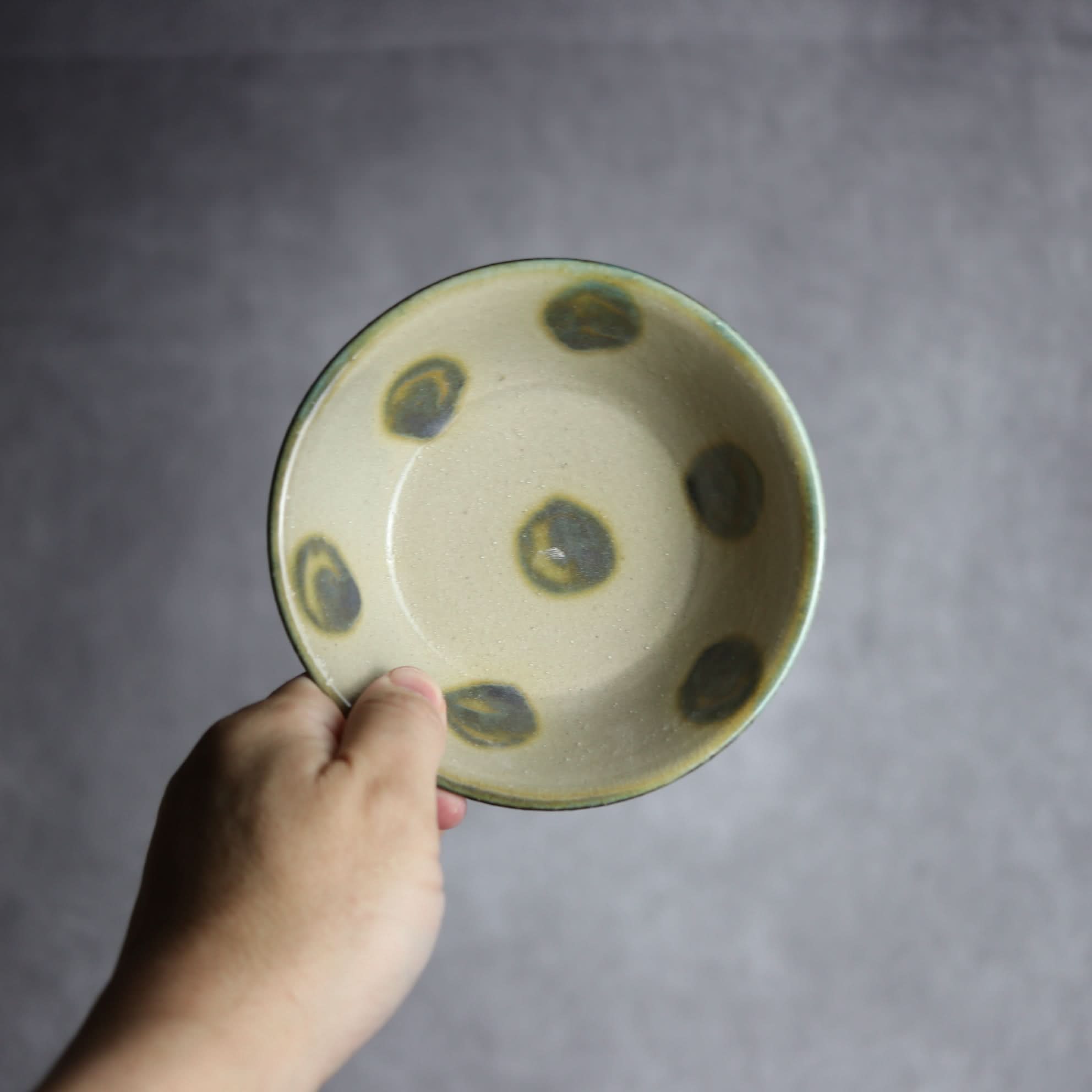4寸安南鉢1 緑釉 点打 やちむん 陶器 北窯 松田米司工房 やちむん 陶器.