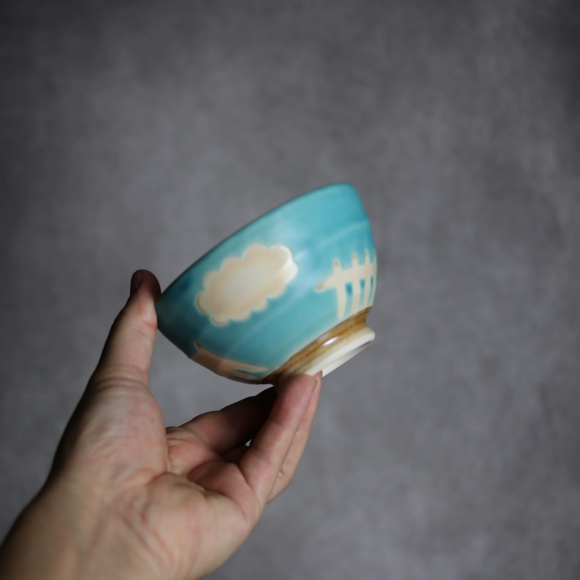 お茶碗 ヤギ2 やちむん 陶器 atelier qucchane やちむん 陶器.