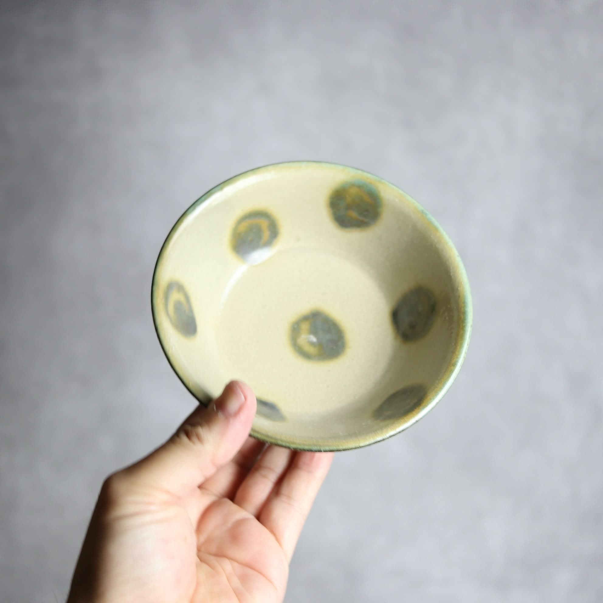 4寸安南鉢1 緑釉 点打 やちむん 陶器 北窯 松田米司工房 やちむん 陶器.