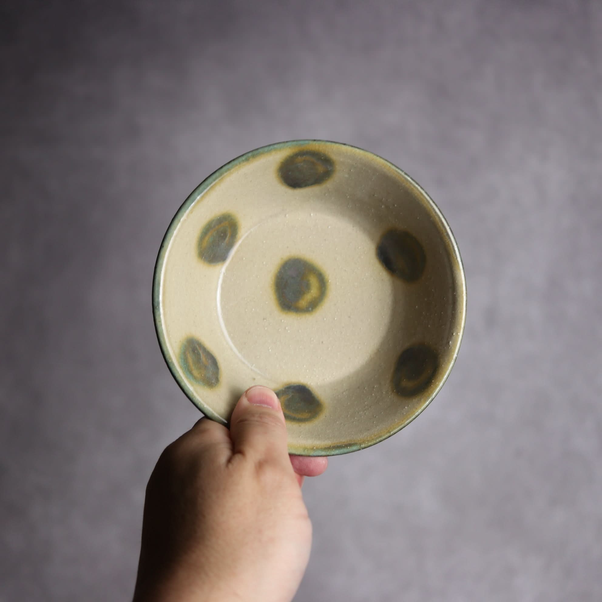 4寸安南鉢1 緑釉 点打 やちむん 陶器 北窯 松田米司工房 やちむん 陶器.