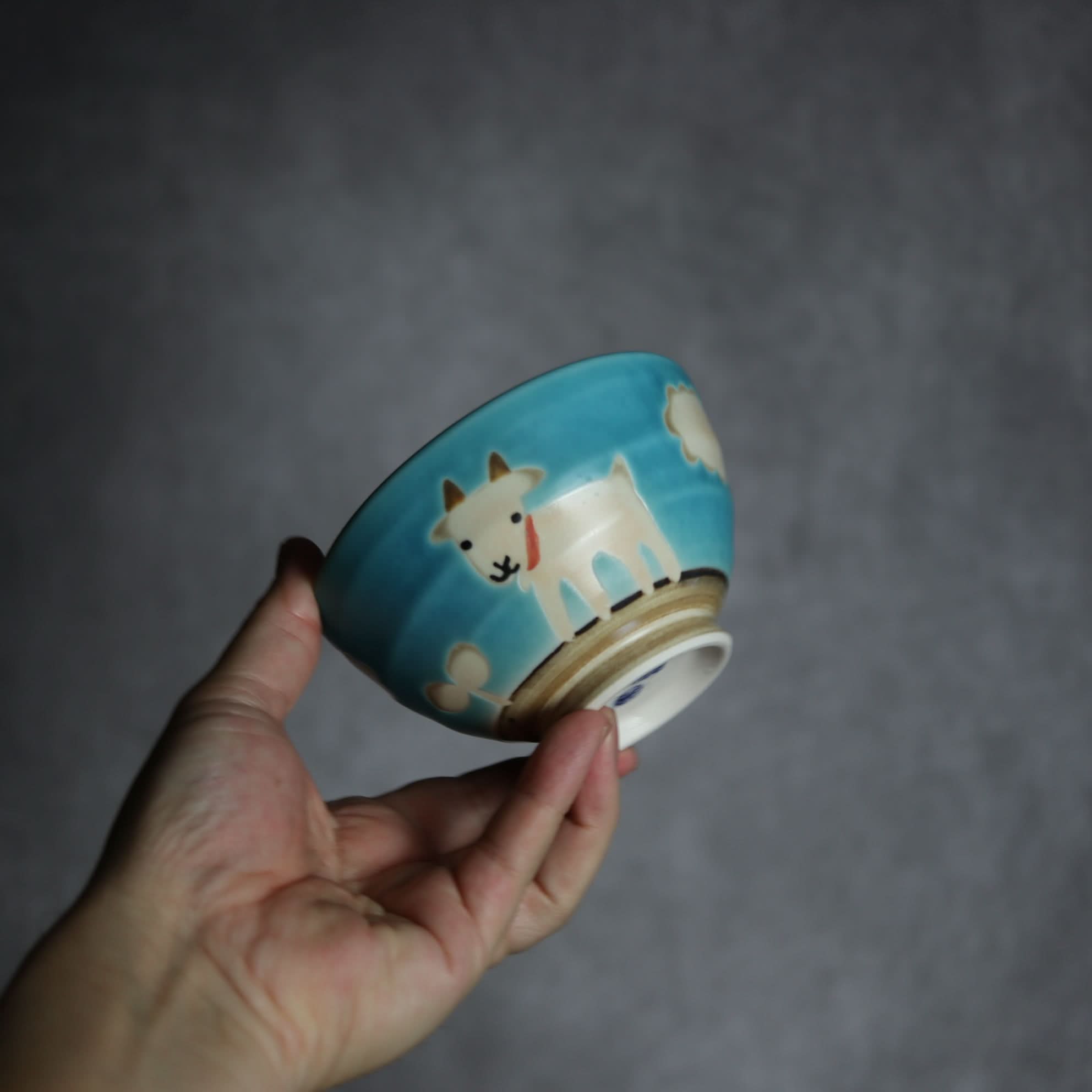 お茶碗 ヤギ3 やちむん 陶器 atelier qucchane やちむん 陶器.