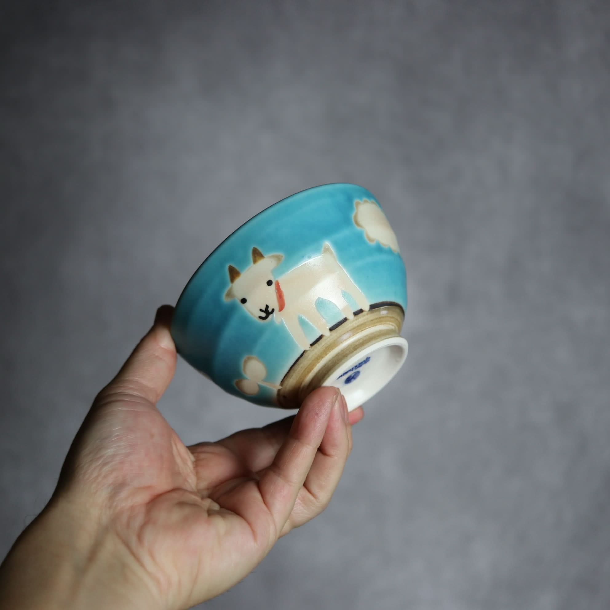 お茶碗 ヤギ3 やちむん 陶器 atelier qucchane やちむん 陶器.