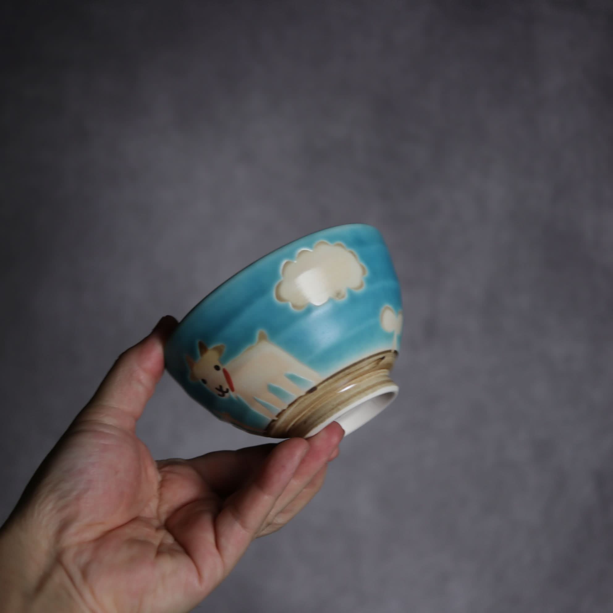 お茶碗 ヤギ3 やちむん 陶器 atelier qucchane やちむん 陶器.