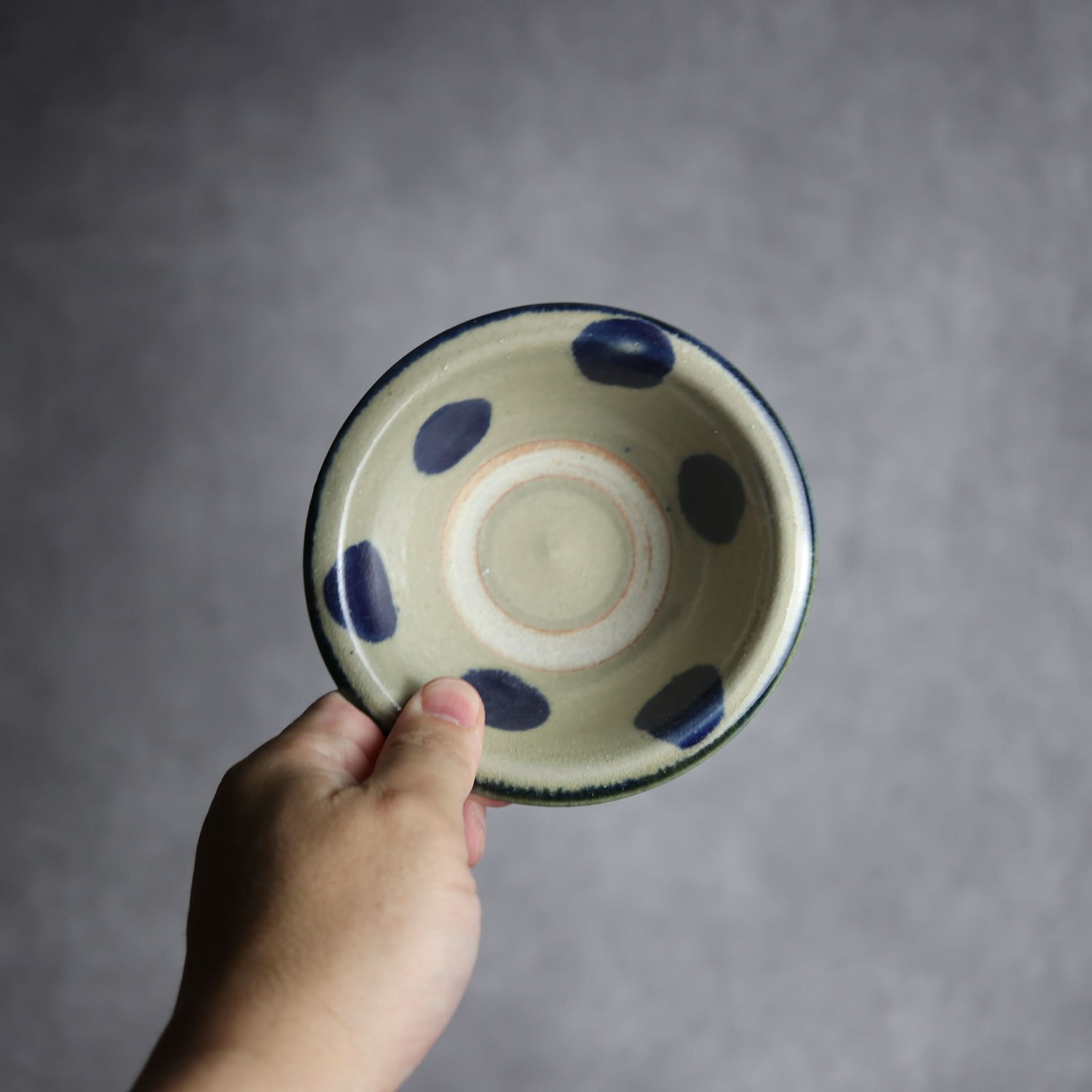 4寸ワンブー1 呉須釉 点打 やちむん 陶器 北窯 松田米司工房 やちむん 陶器.