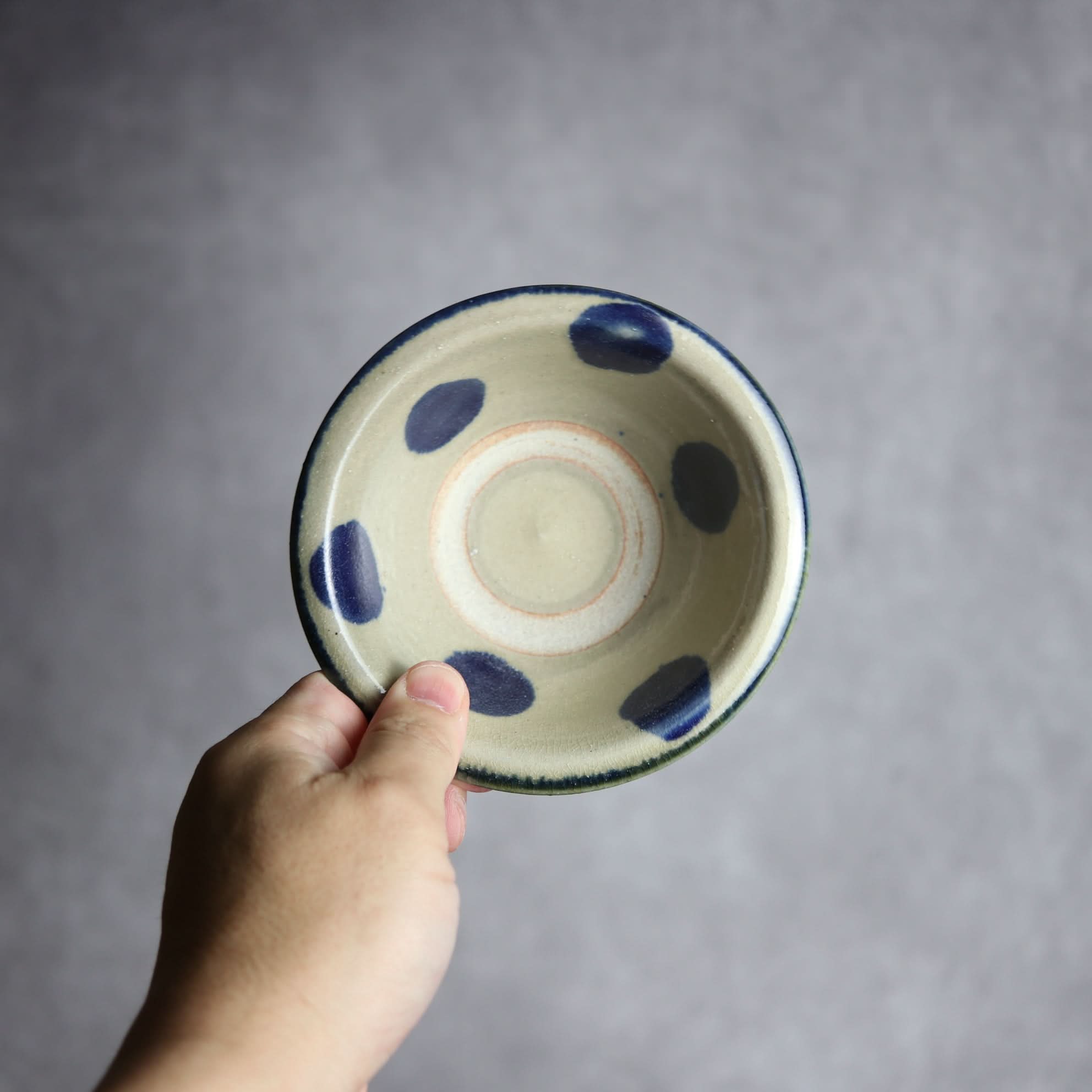 4寸ワンブー1 呉須釉 点打 やちむん 陶器 北窯 松田米司工房 やちむん 陶器.