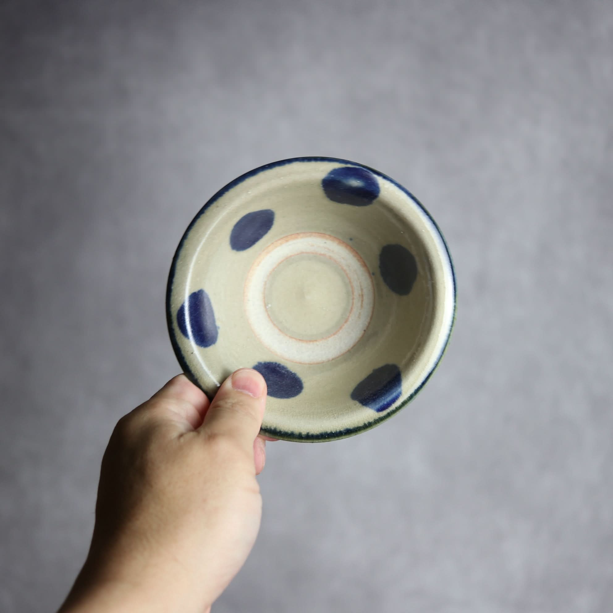 4寸ワンブー1 呉須釉 点打 やちむん 陶器 北窯 松田米司工房 やちむん 陶器.