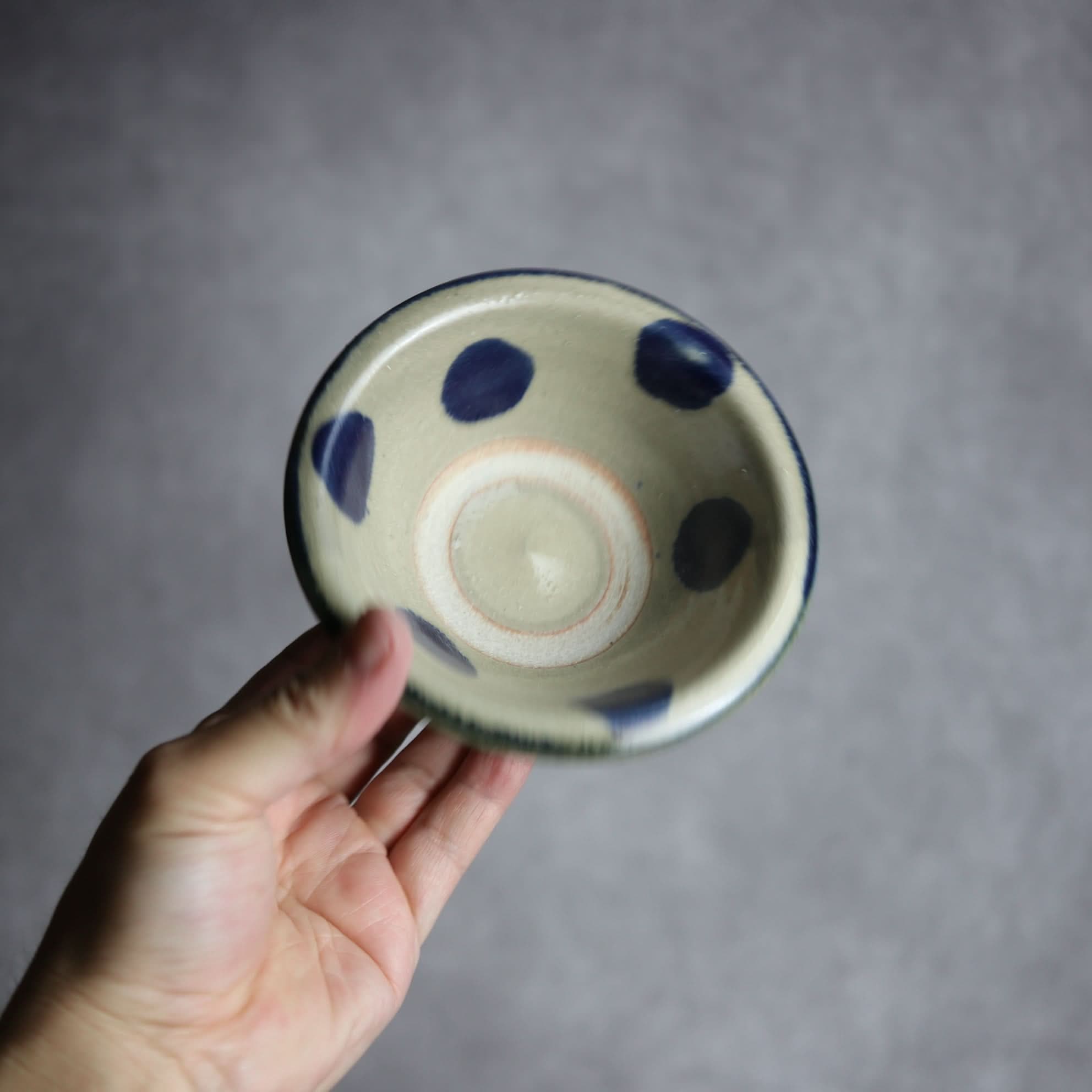 4寸ワンブー1 呉須釉 点打 やちむん 陶器 北窯 松田米司工房 やちむん 陶器.