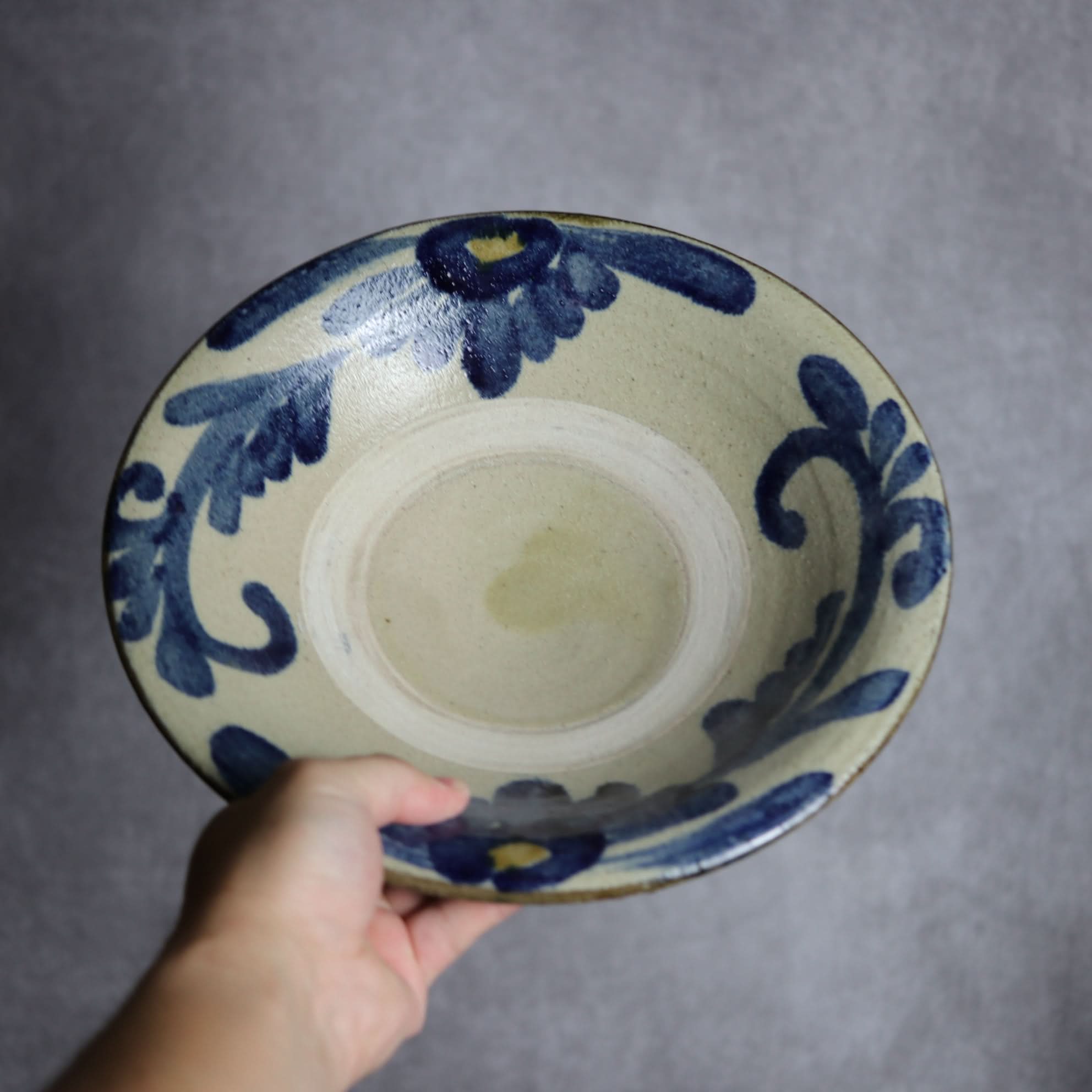 9寸皿1 呉須釉 菊唐草 やちむん 陶器 北窯 宮城正享工房 やちむん 陶器.