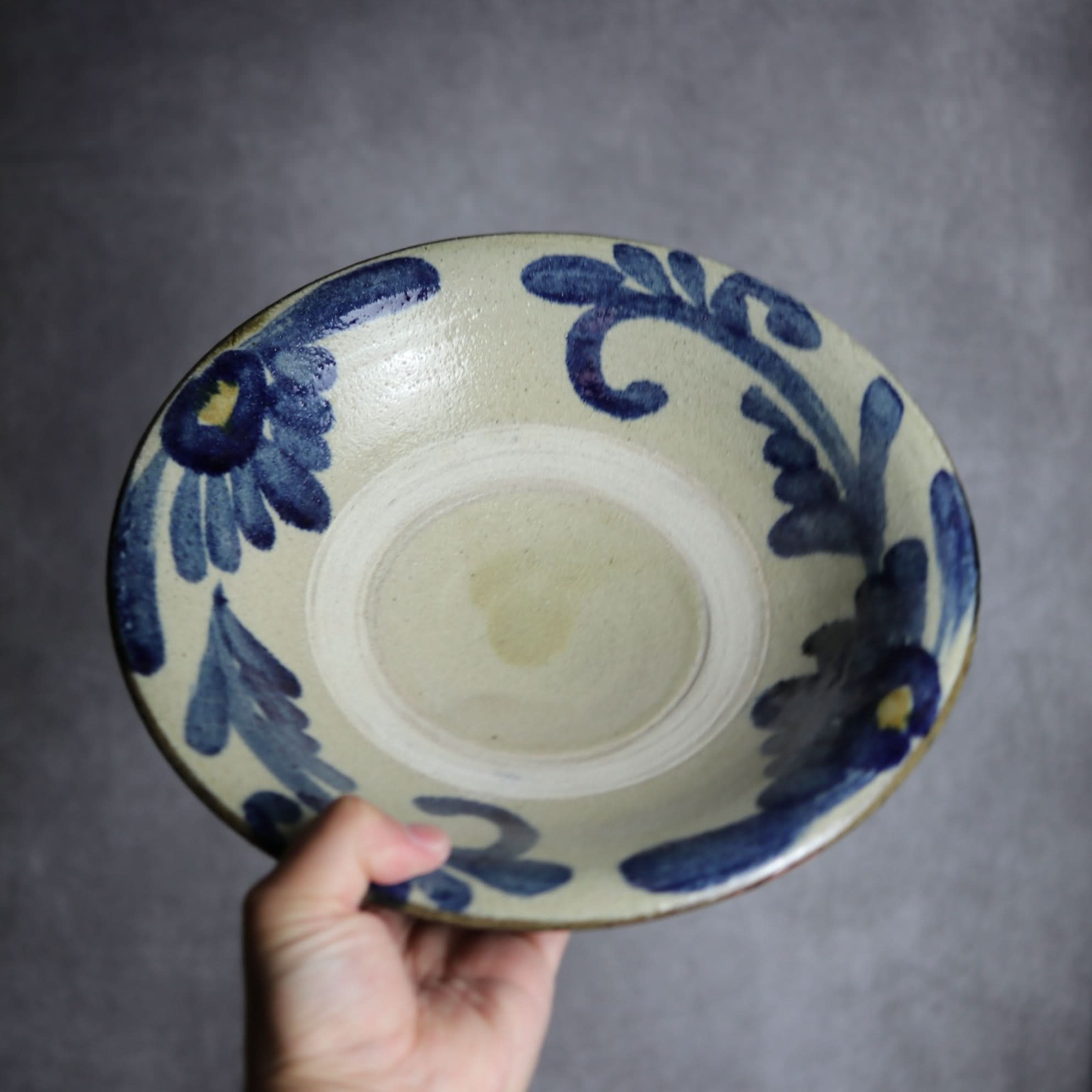 9寸皿1 呉須釉 菊唐草 やちむん 陶器 北窯 宮城正享工房 やちむん 陶器.