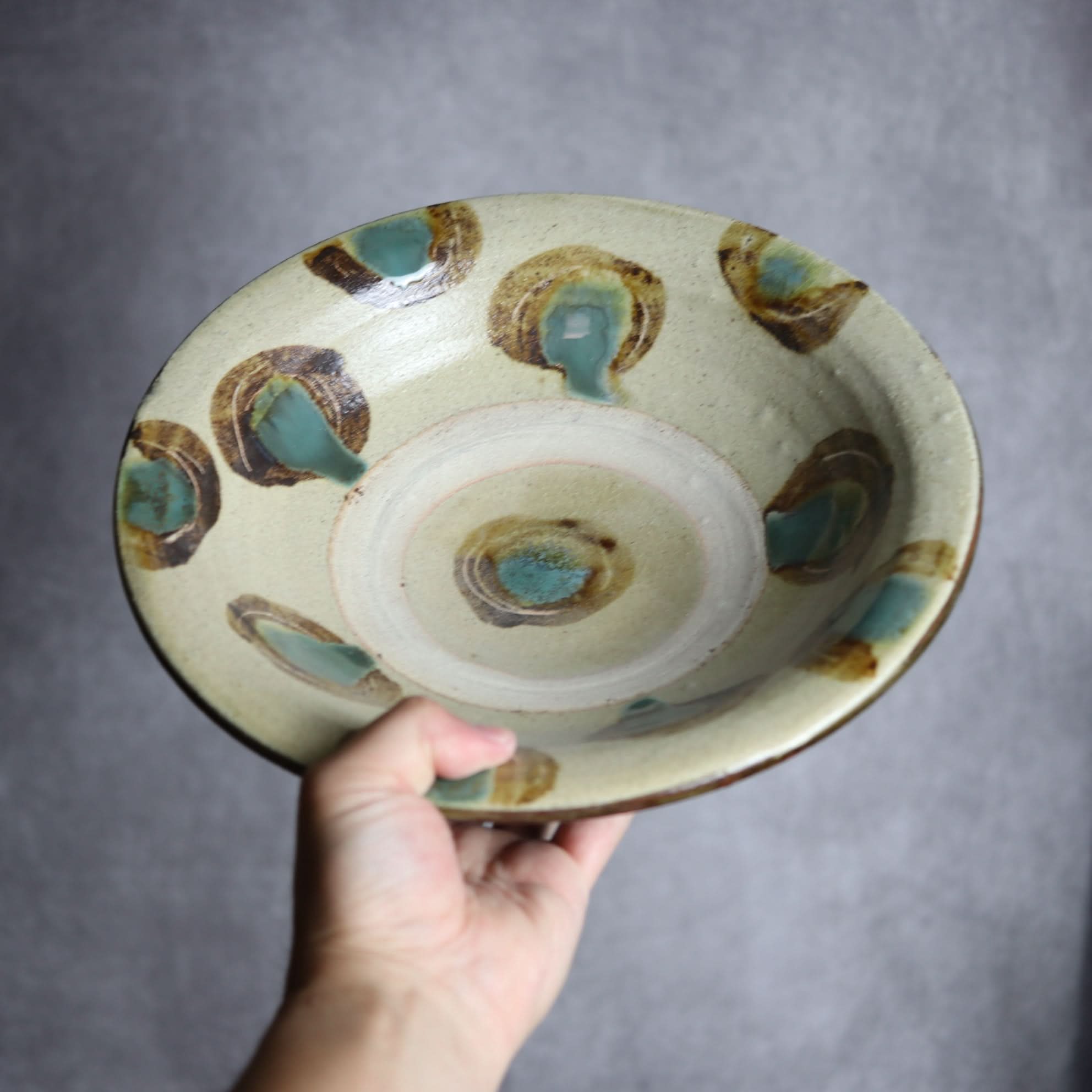 9寸皿1 三彩 点打 やちむん 陶器 北窯 宮城正享工房 やちむん 陶器.