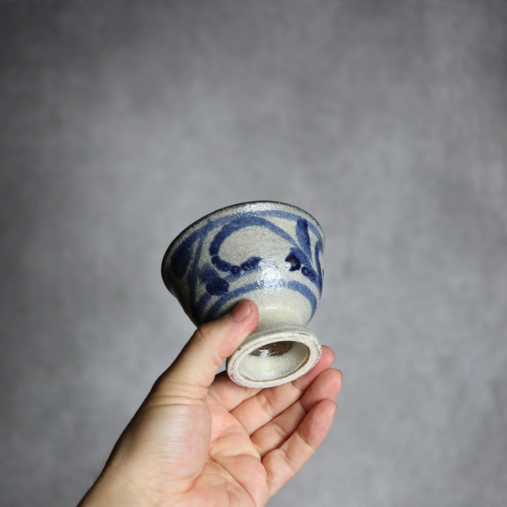 3寸高杯鉢2 呉須釉 唐草 やちむん 陶器 栄一工房 やちむん 陶器.