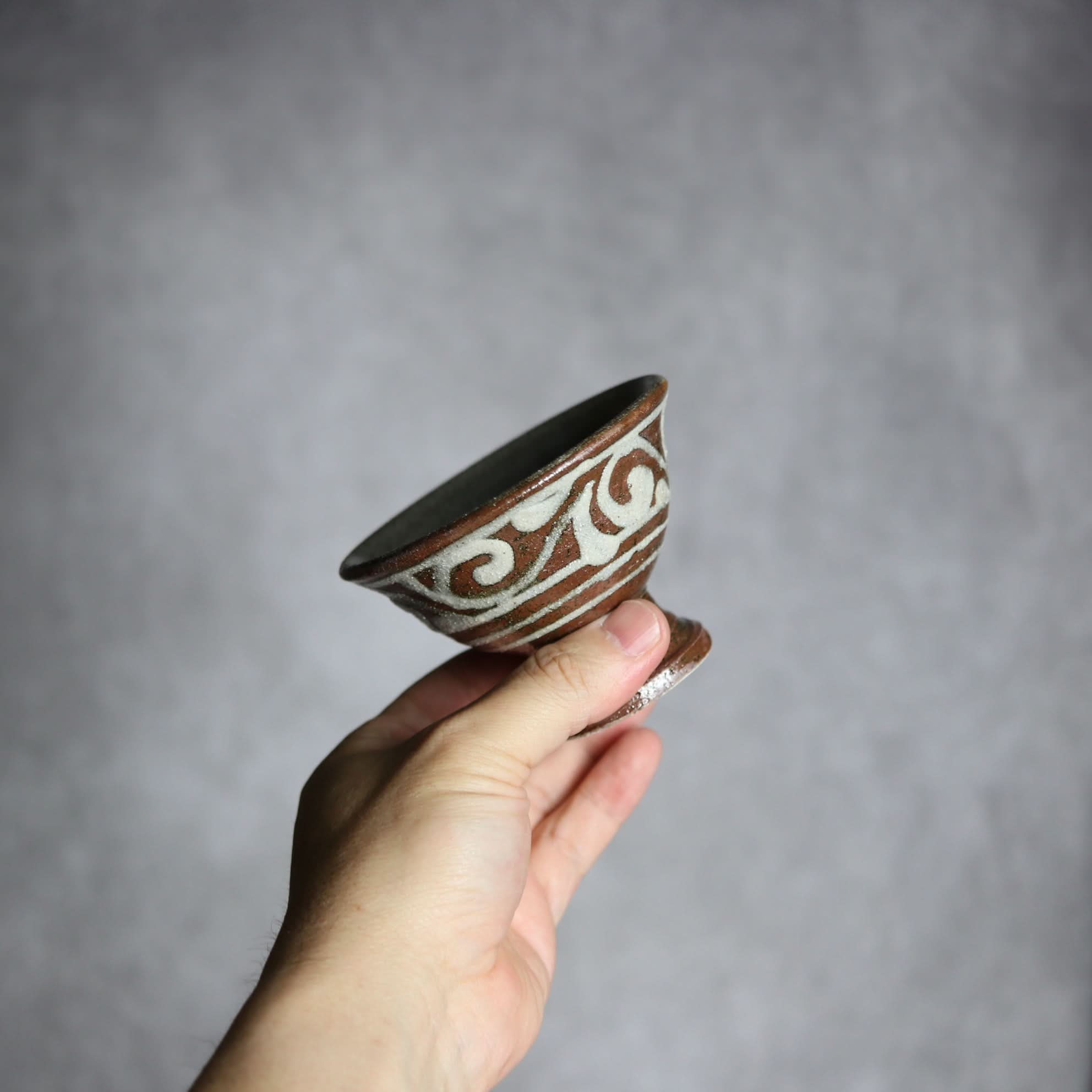 3寸高杯鉢1 イッチン唐草 やちむん 陶器 栄一工房 やちむん 陶器.