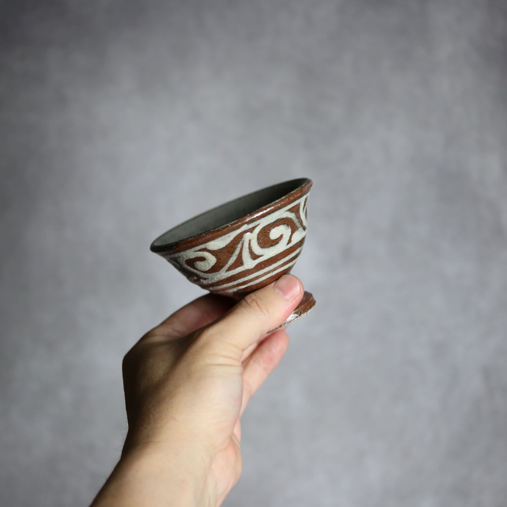 3寸高杯鉢1 イッチン唐草 やちむん 陶器 栄一工房 やちむん 陶器.