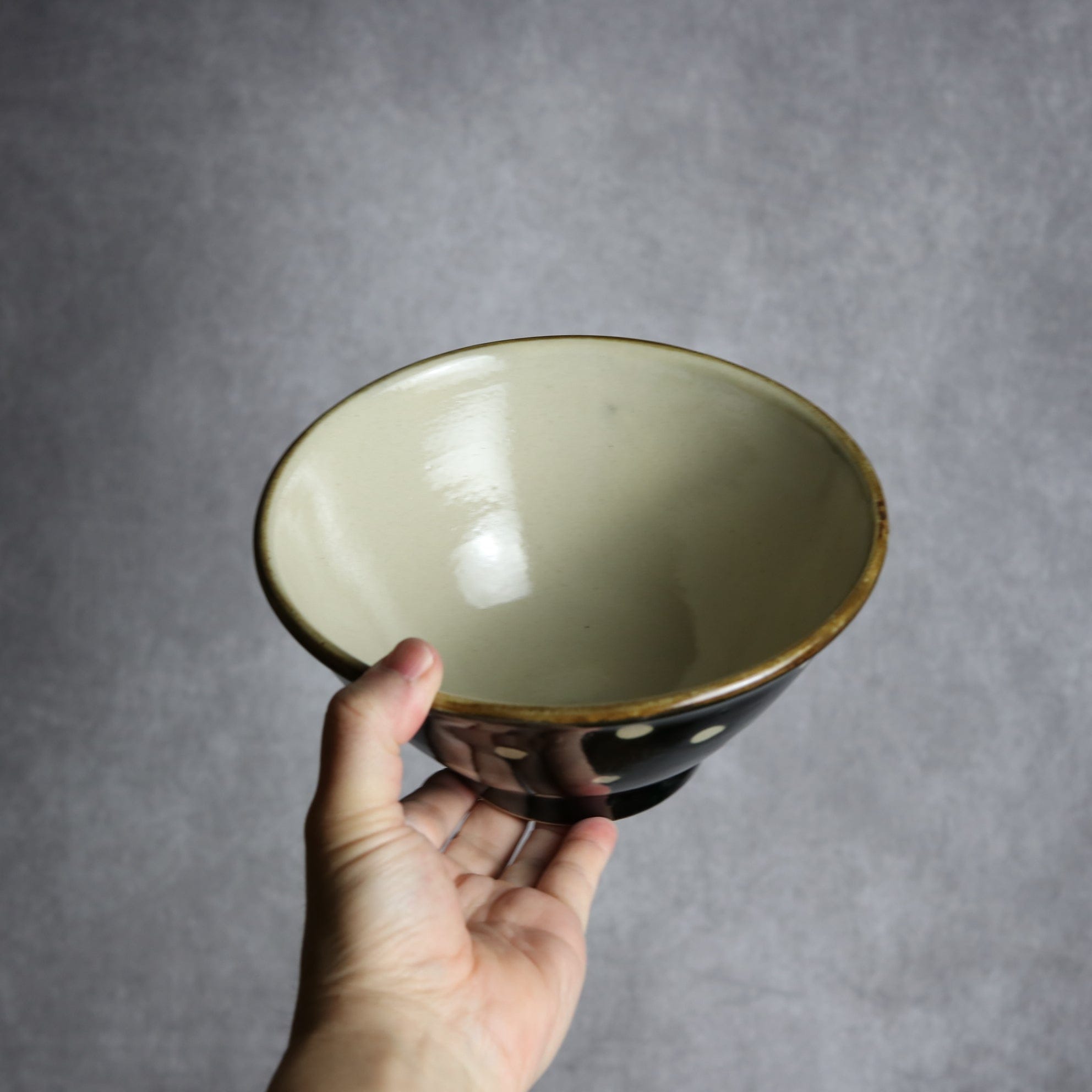 6寸マカイ 呉須釉 蝋抜 点打 やちむん 陶器 真南風工房 やちむん 陶器.