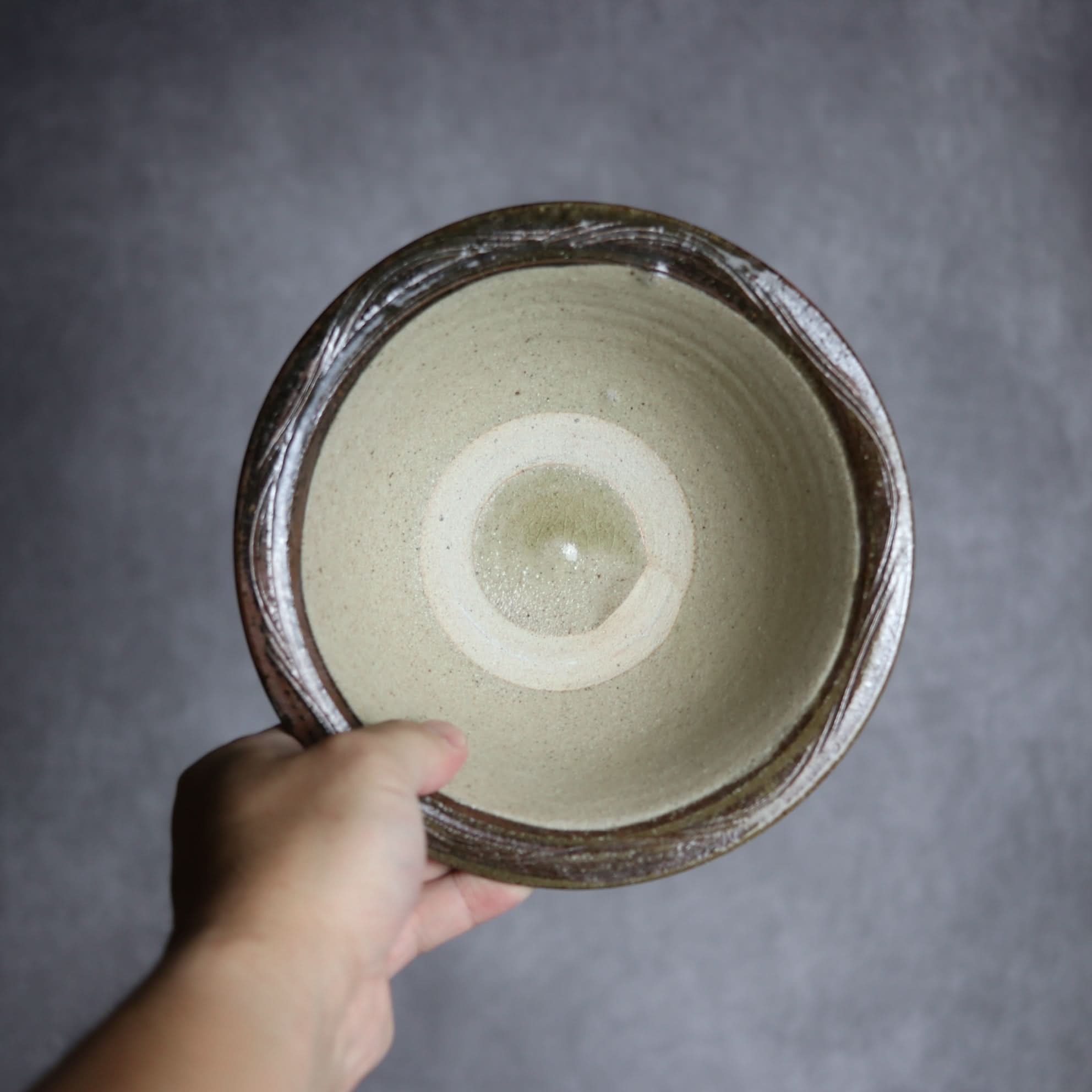 6寸ワンブー2 呉須釉 指描 波紋やちむん 陶器 北窯 宮城正享工房 やちむん 陶器.