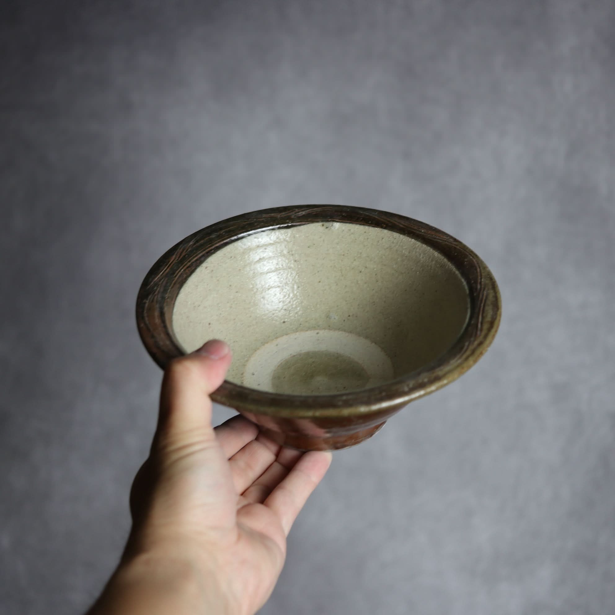 6寸ワンブー2 呉須釉 指描 波紋やちむん 陶器 北窯 宮城正享工房 やちむん 陶器.