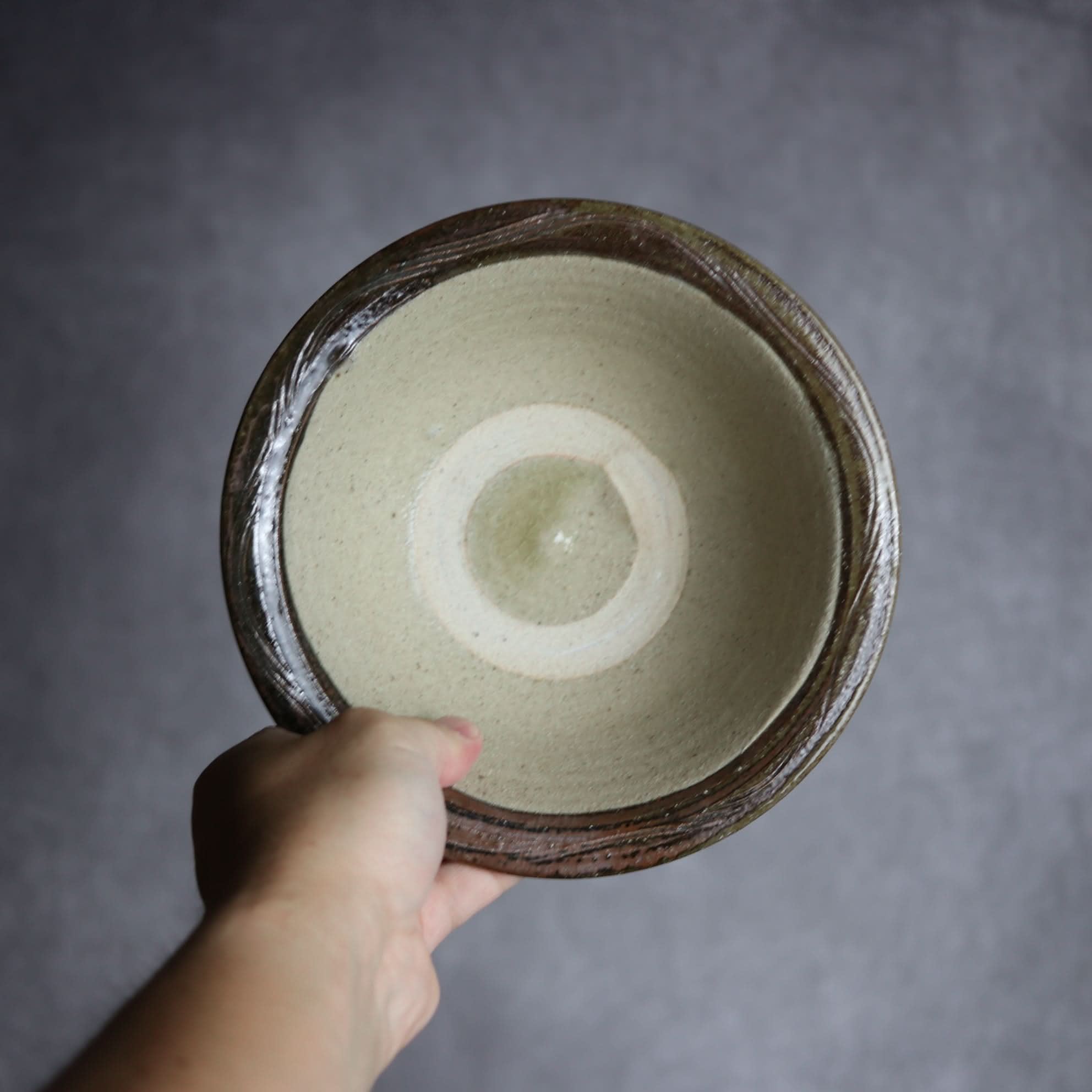 6寸ワンブー2 呉須釉 指描 波紋やちむん 陶器 北窯 宮城正享工房 やちむん 陶器.