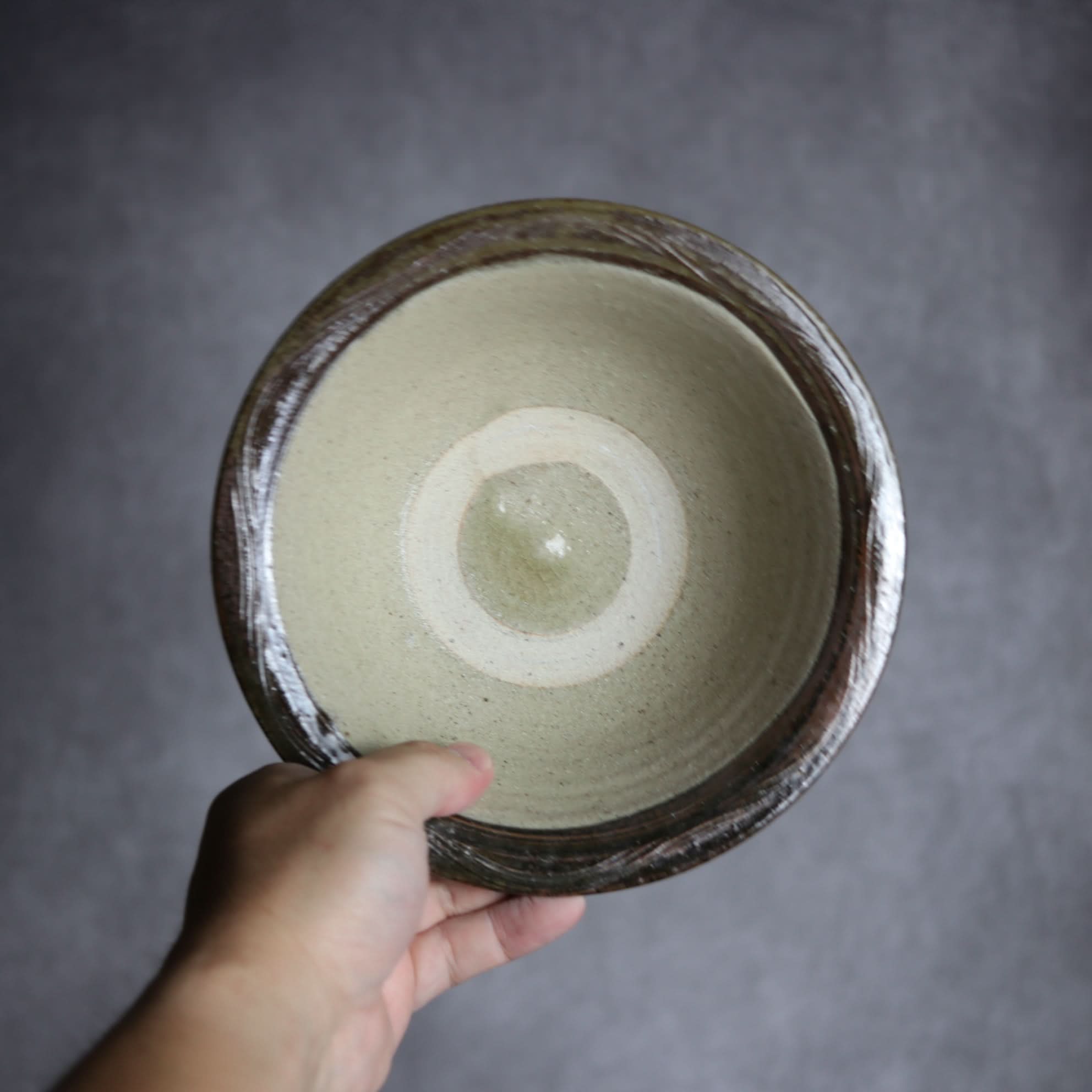 6寸ワンブー2 呉須釉 指描 波紋やちむん 陶器 北窯 宮城正享工房 やちむん 陶器.