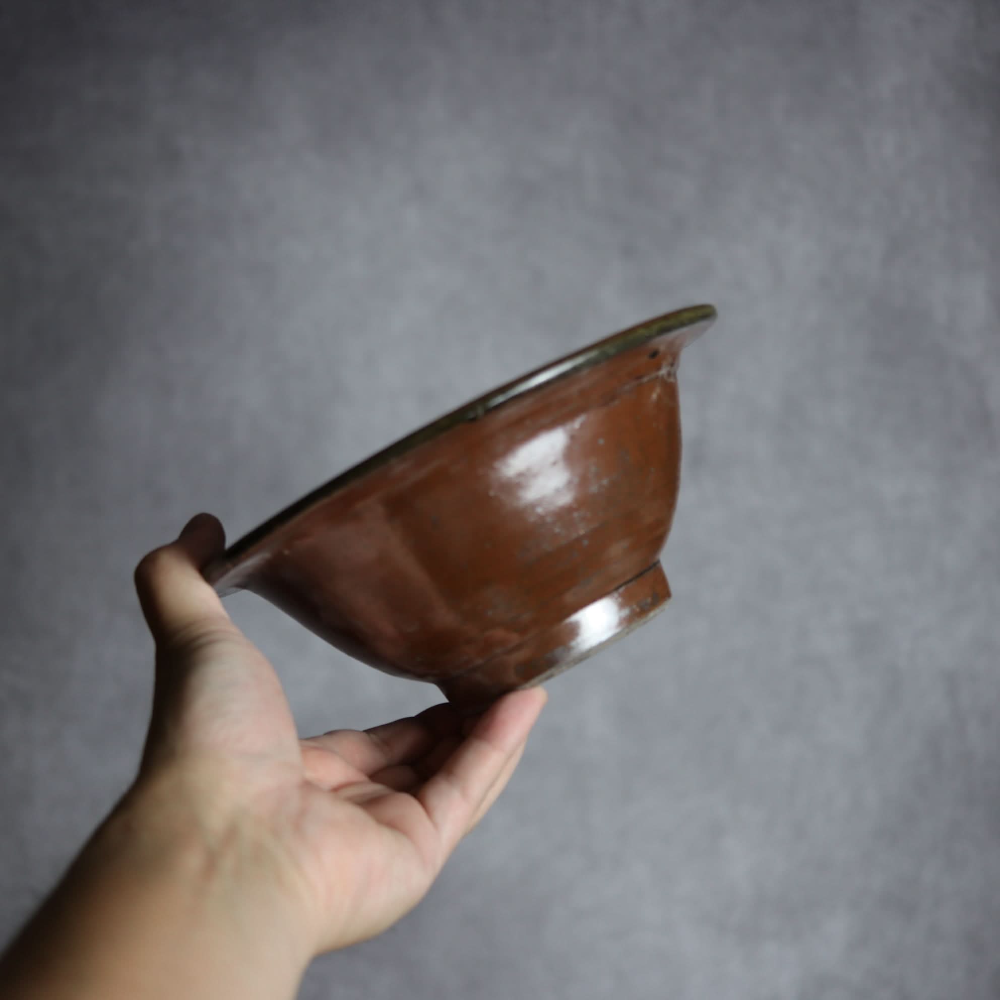 6寸ワンブー2 呉須釉 指描 波紋やちむん 陶器 北窯 宮城正享工房 やちむん 陶器.