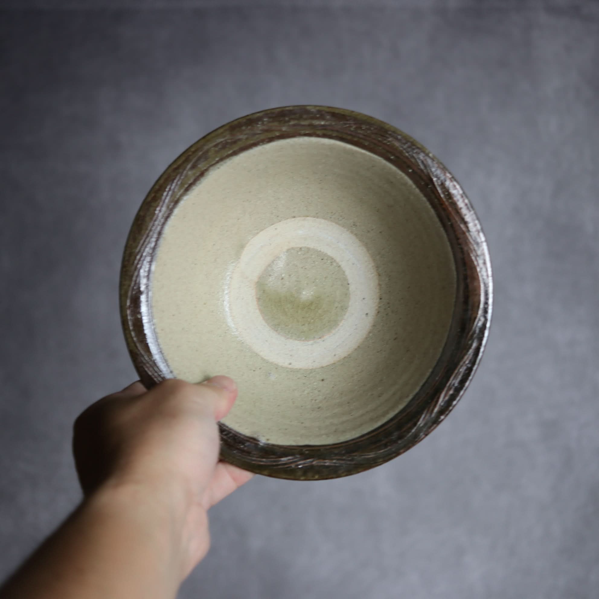 6寸ワンブー2 呉須釉 指描 波紋やちむん 陶器 北窯 宮城正享工房 やちむん 陶器.