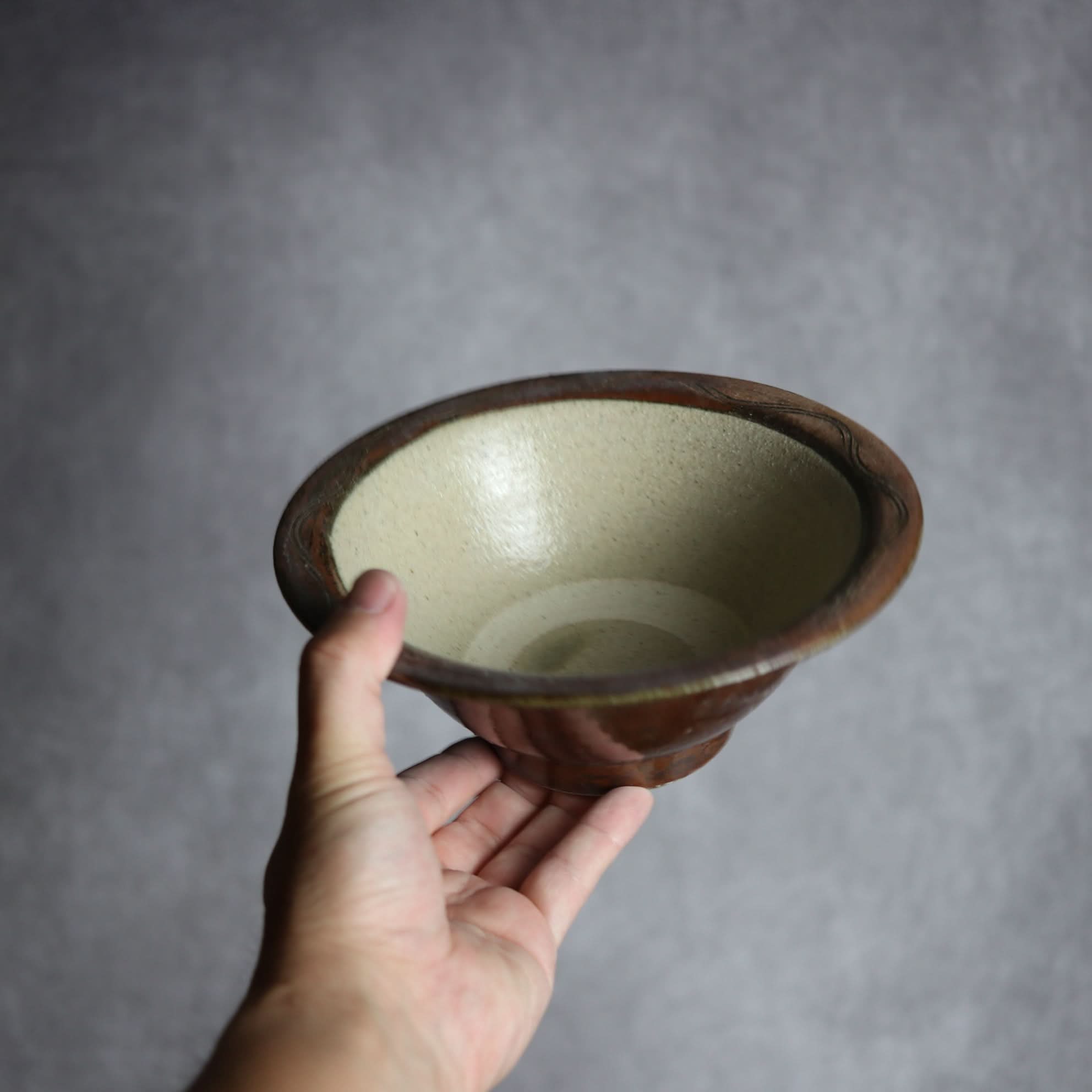 6寸ワンブー3 呉須釉 指描 波紋やちむん 陶器 北窯 宮城正享工房 やちむん 陶器.