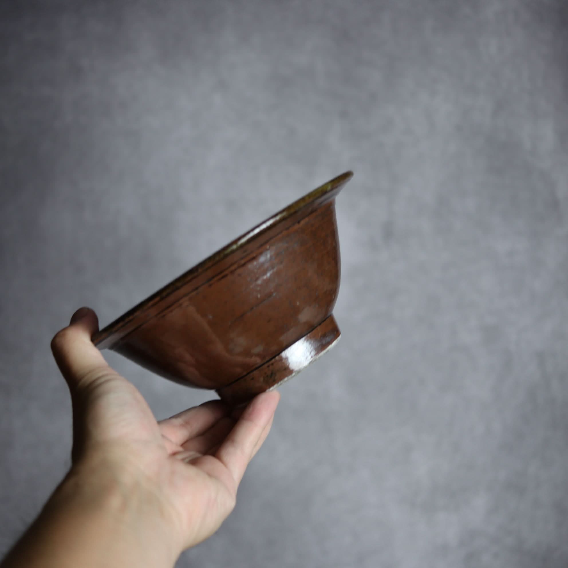 6寸ワンブー3 呉須釉 指描 波紋やちむん 陶器 北窯 宮城正享工房 やちむん 陶器.