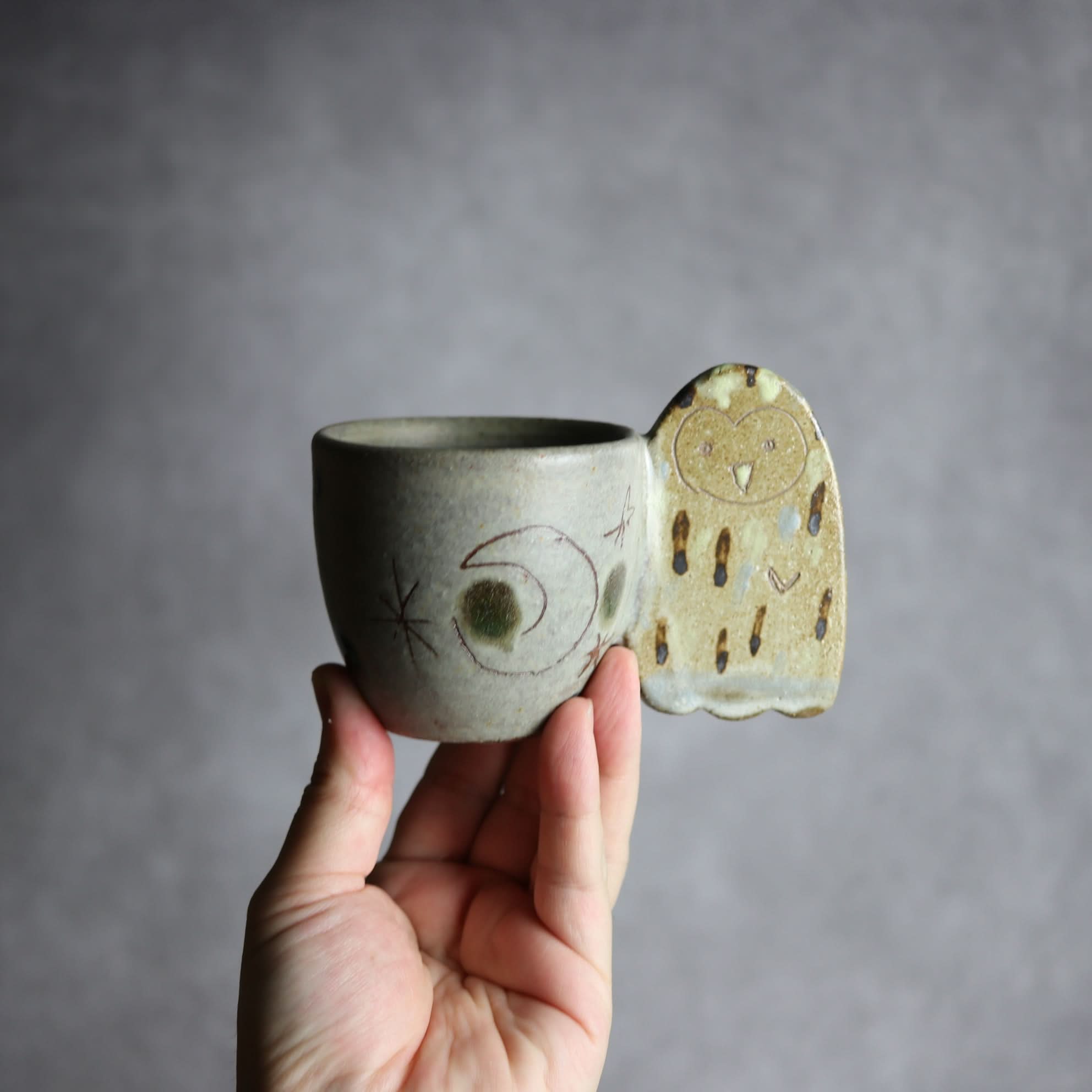 エゾフクロウカップ2 やちむん 陶器 土の種 やちむん 陶器.