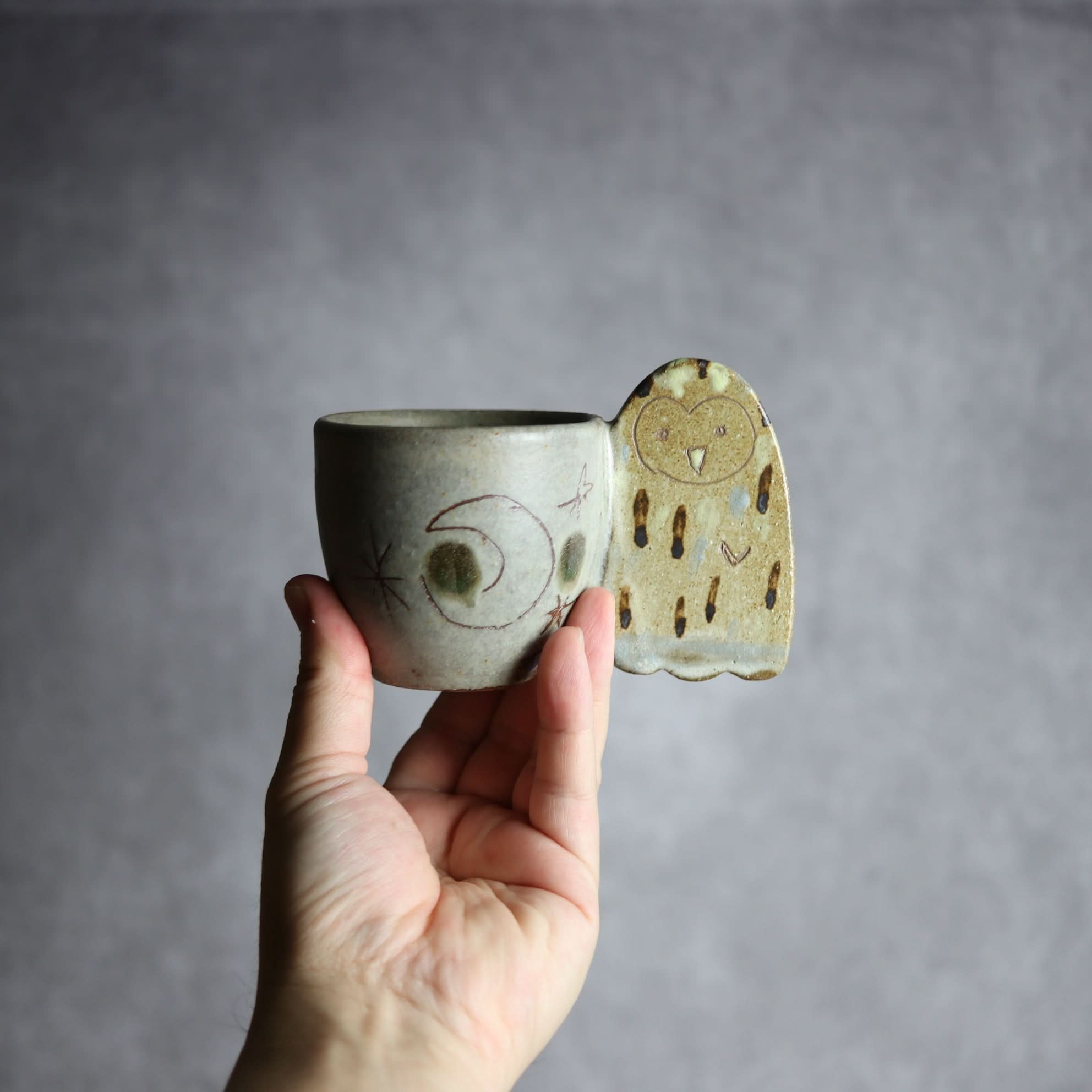 エゾフクロウカップ2 やちむん 陶器 土の種 やちむん 陶器.
