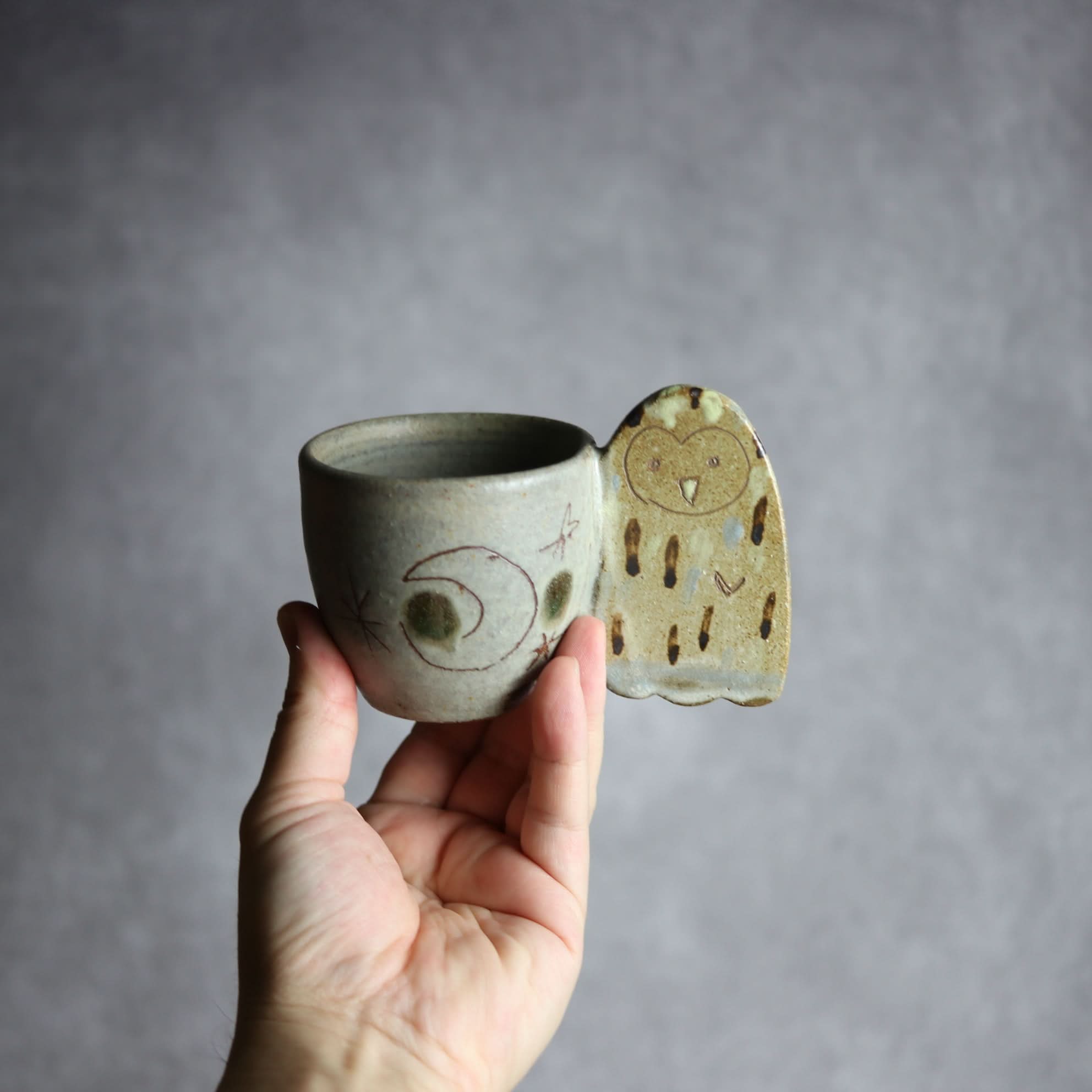 エゾフクロウカップ2 やちむん 陶器 土の種 やちむん 陶器.