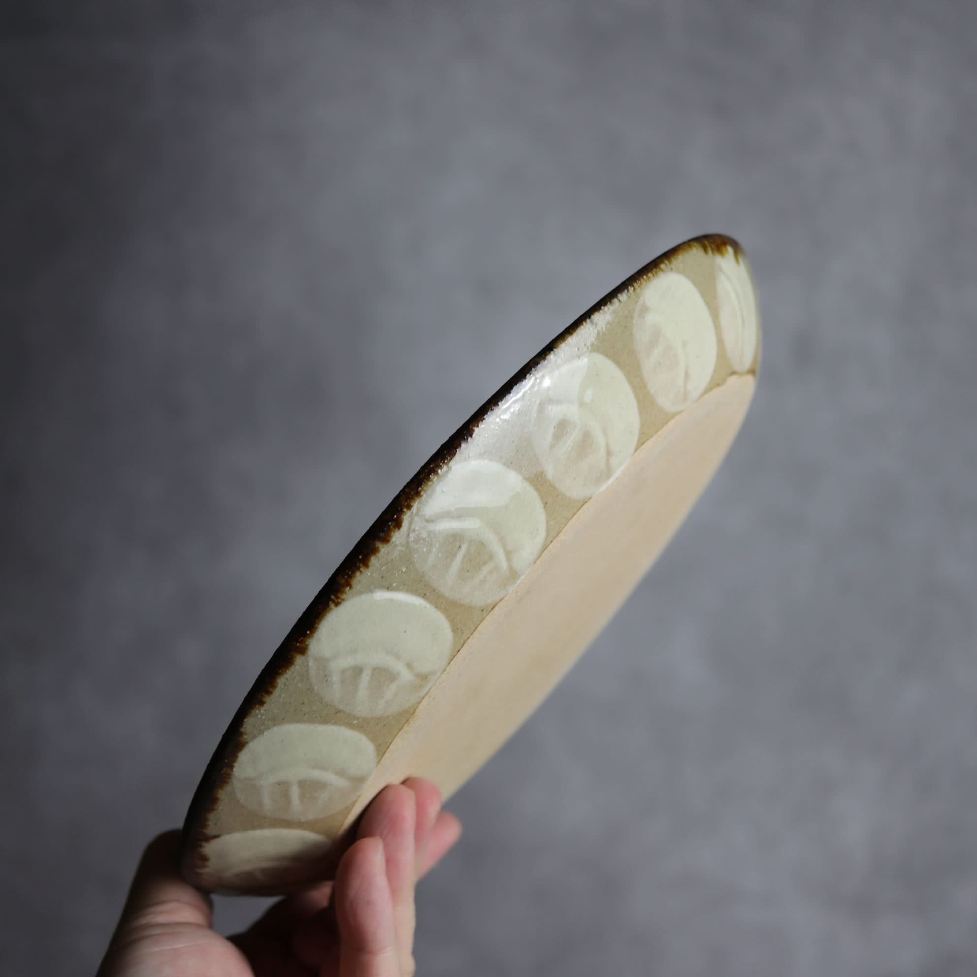 オーバル皿1 ライン紋 やちむん 陶器 エドメ陶房 やちむん 陶器.