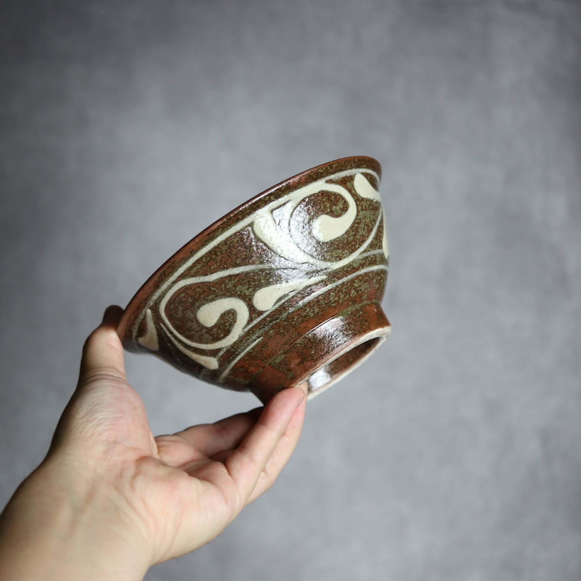 5寸マカイ1 イッチン 唐草 やちむん 陶器 栄一工房 やちむん 陶器.