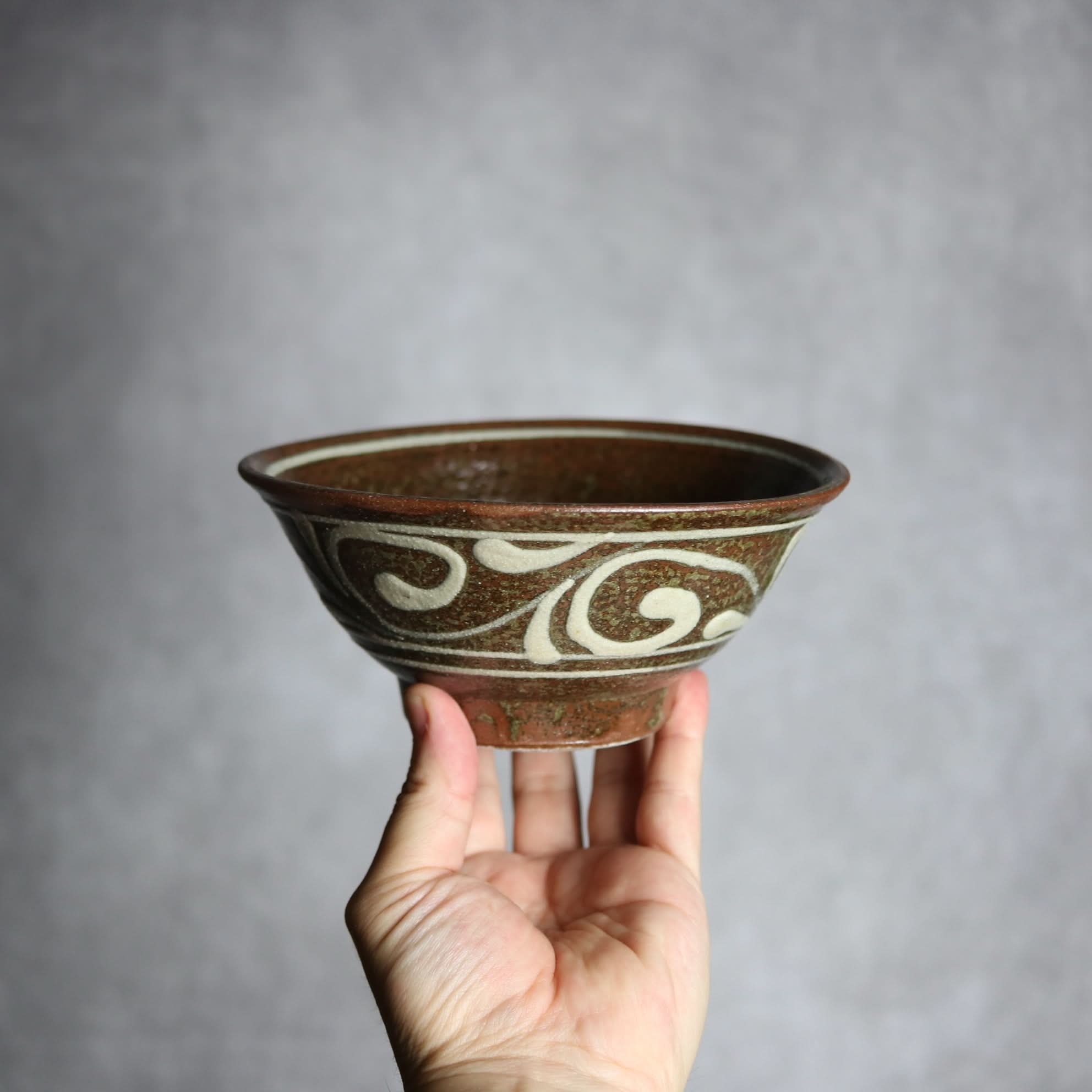 5寸マカイ2 イッチン 唐草 やちむん 陶器 栄一工房 やちむん 陶器.