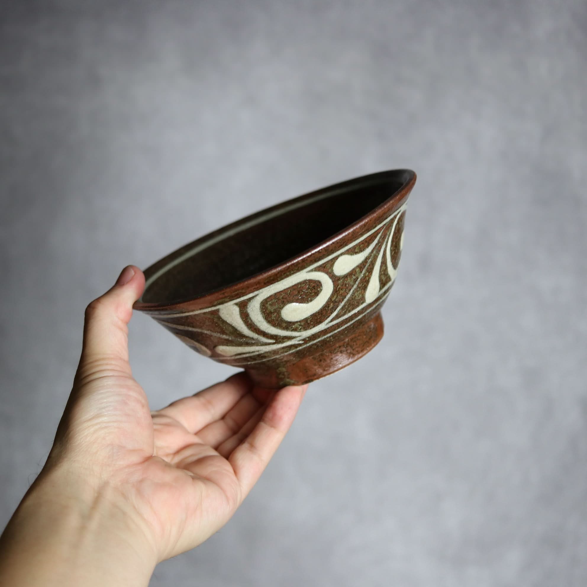 5寸マカイ2 イッチン 唐草 やちむん 陶器 栄一工房 やちむん 陶器.