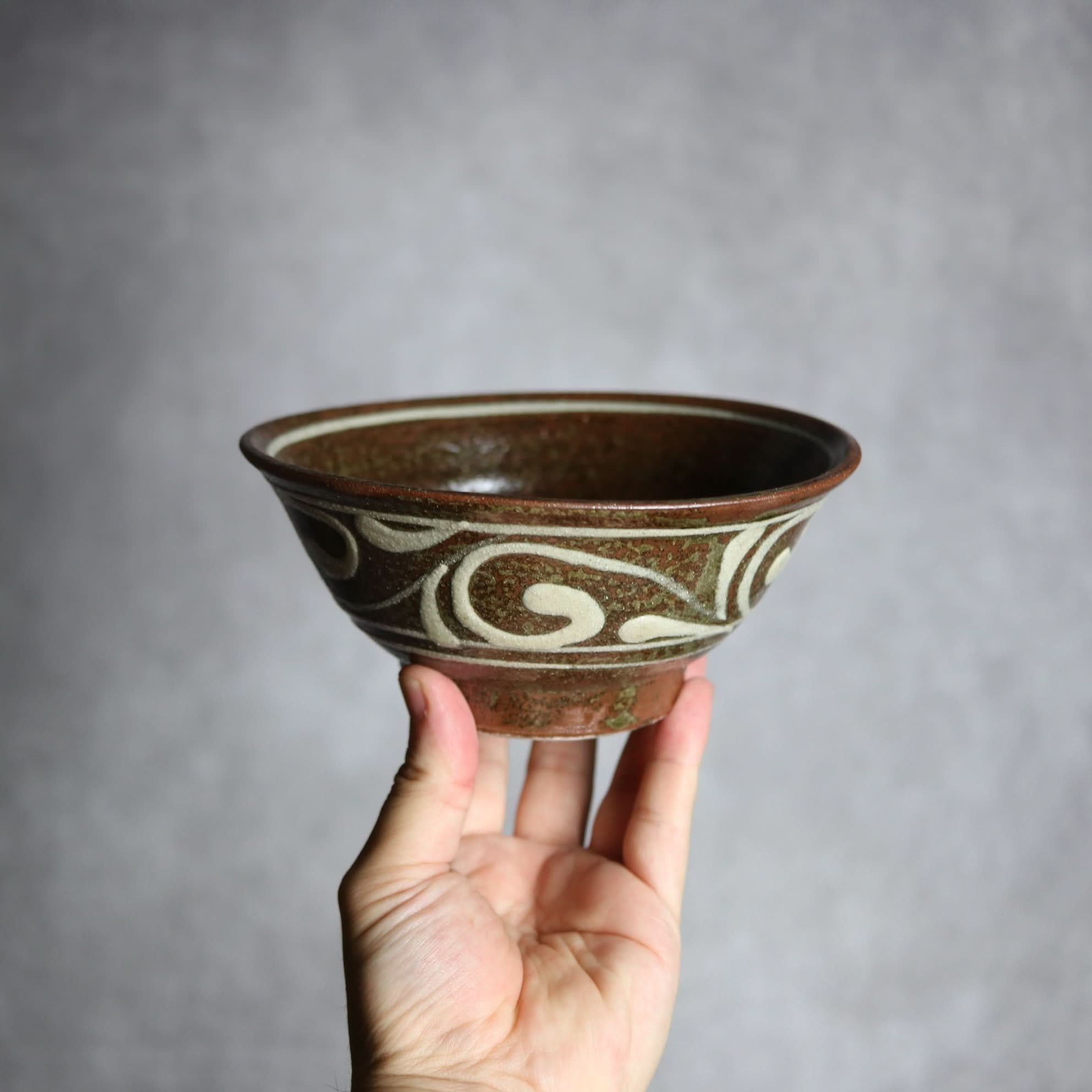 5寸マカイ2 イッチン 唐草 やちむん 陶器 栄一工房 やちむん 陶器.