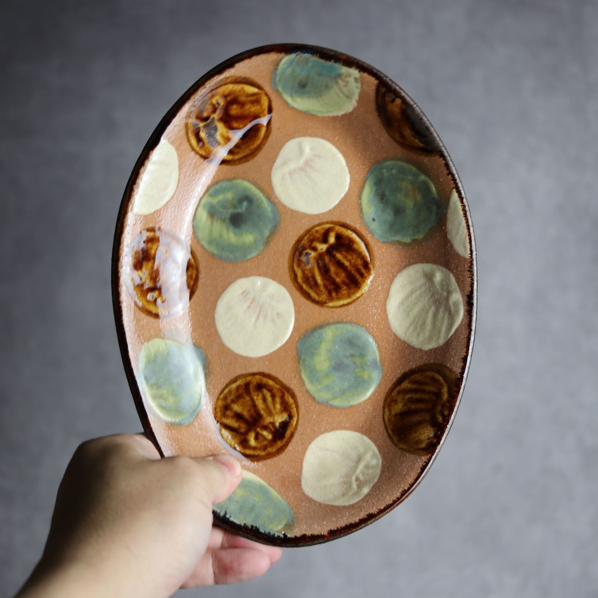 オーバル皿1 貝紋 やちむん 陶器 エドメ陶房 やちむん 陶器.