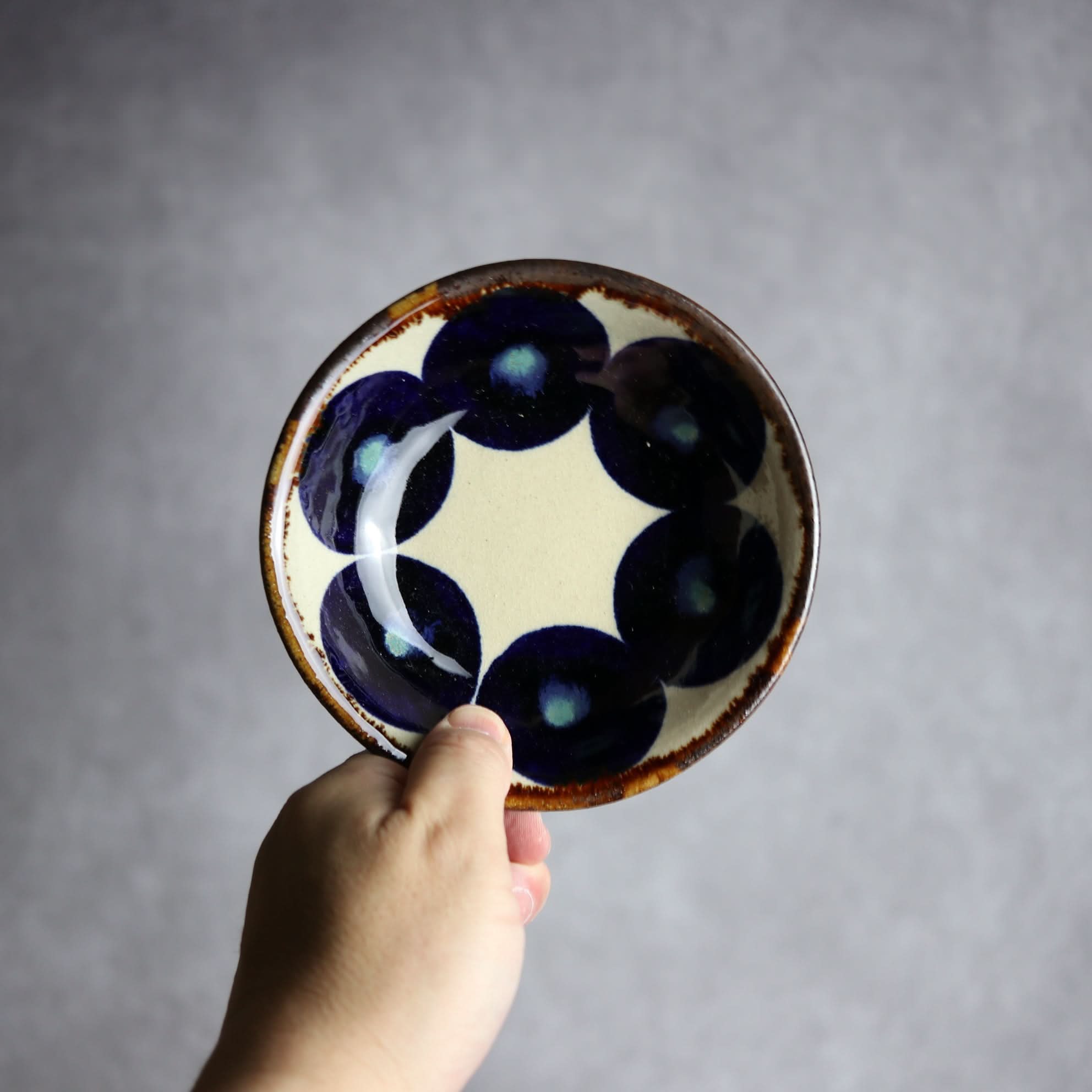 小鉢1 青丸紋 やちむん 陶器 エドメ陶房 やちむん 陶器.